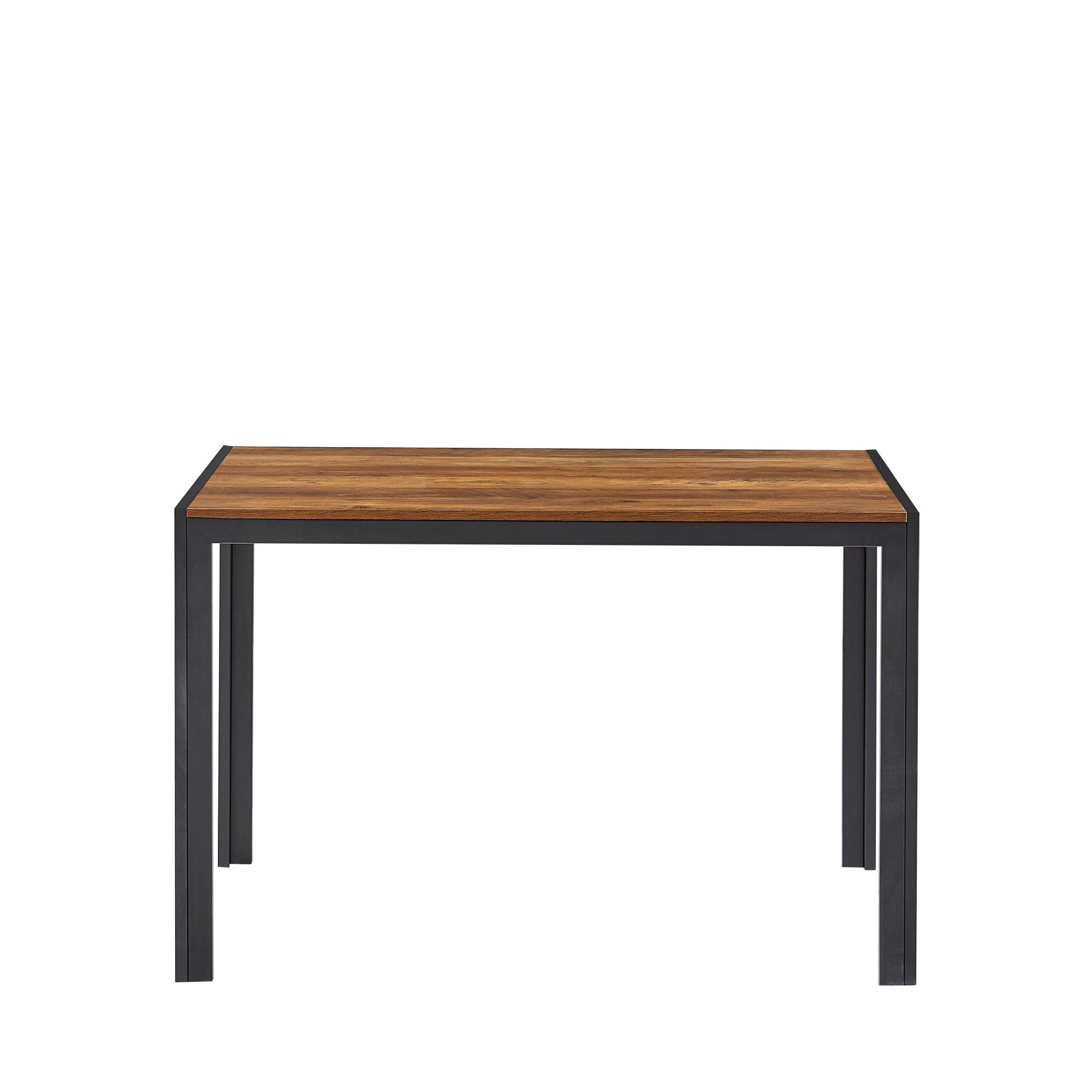 Modern Minimalist Style Dining Table MDF wooden Top Black Metal Shelf Metal Dining Room Kitchen restaurant dining Table