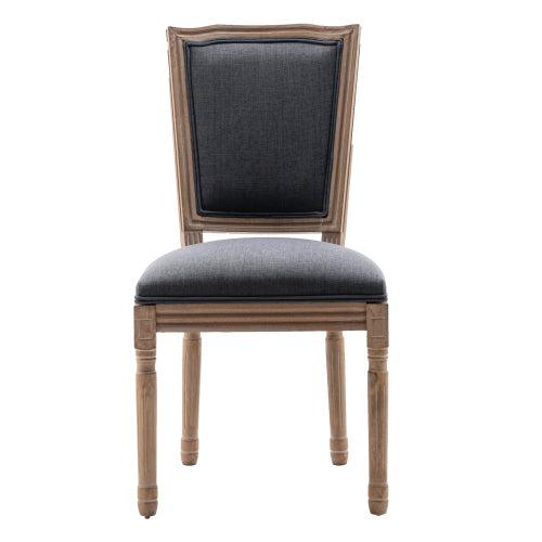 Upholstered Fabrice French Dining Chair,Set of 2,Dark Gray