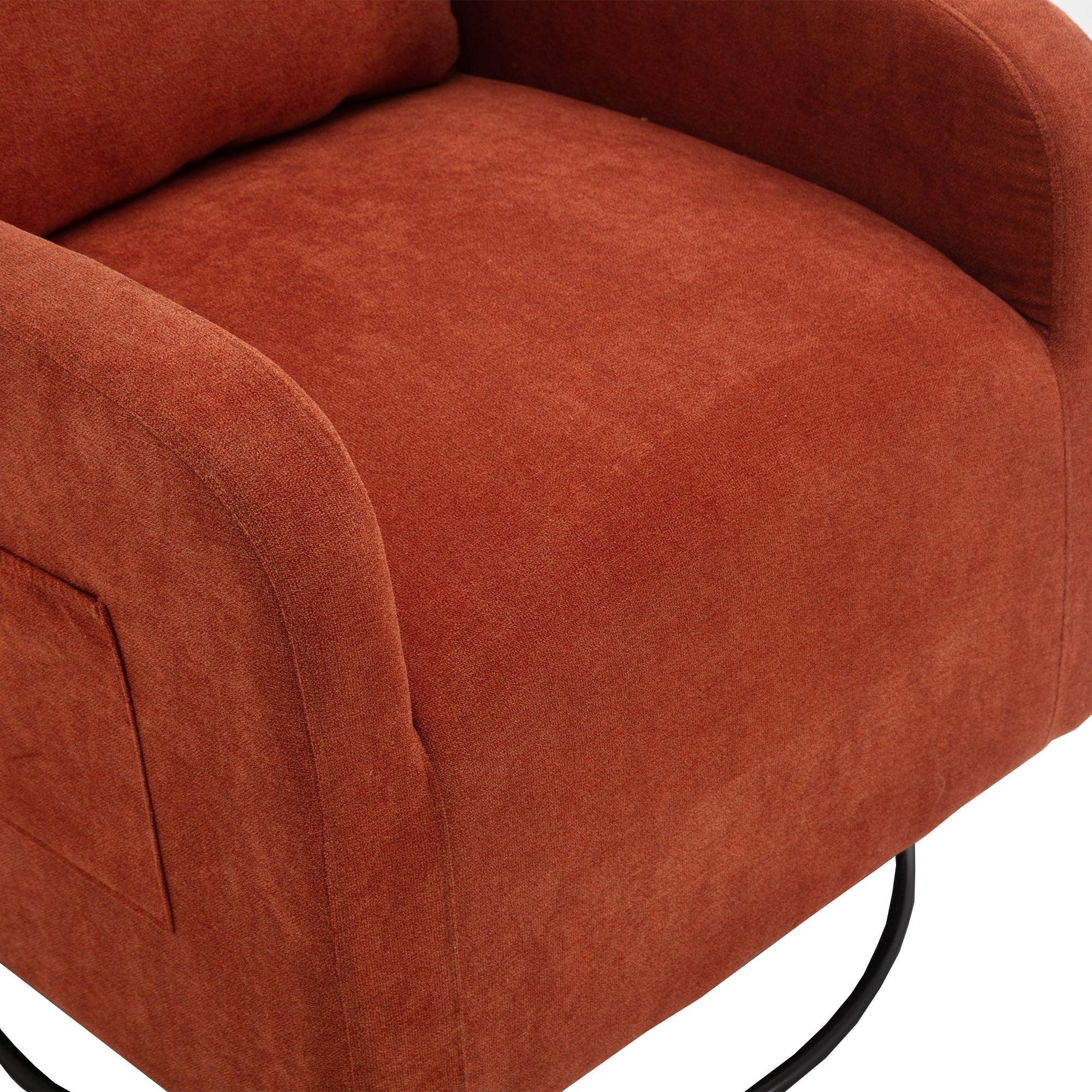 Upholstered Swivel Glider.Rocking Chair for Nursery in Orange.Modern Style One Left Bag