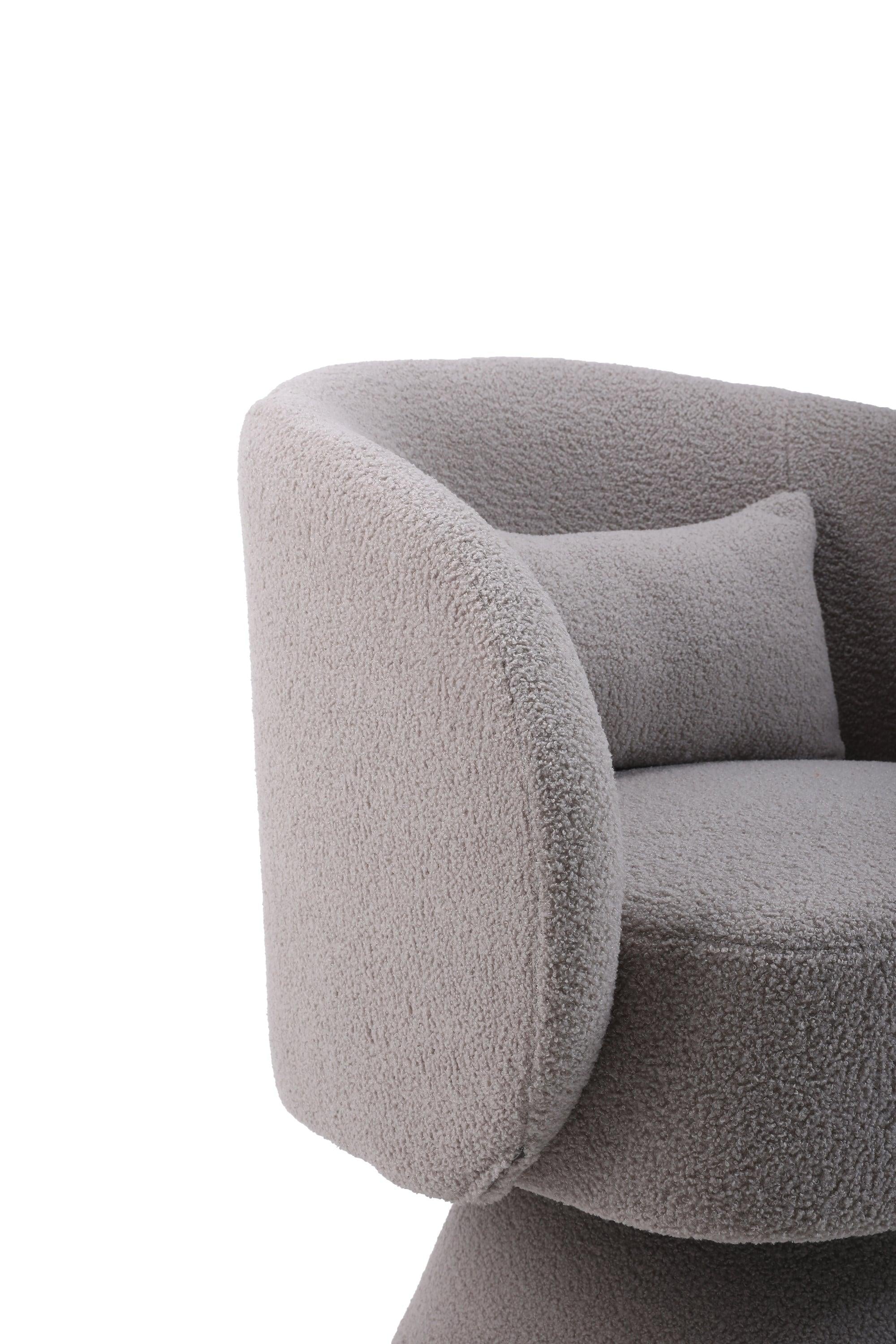 Swivel Accent Chair Armchair, Round Barrel Chair in Fabric for Living Room Bedroom(Grey)