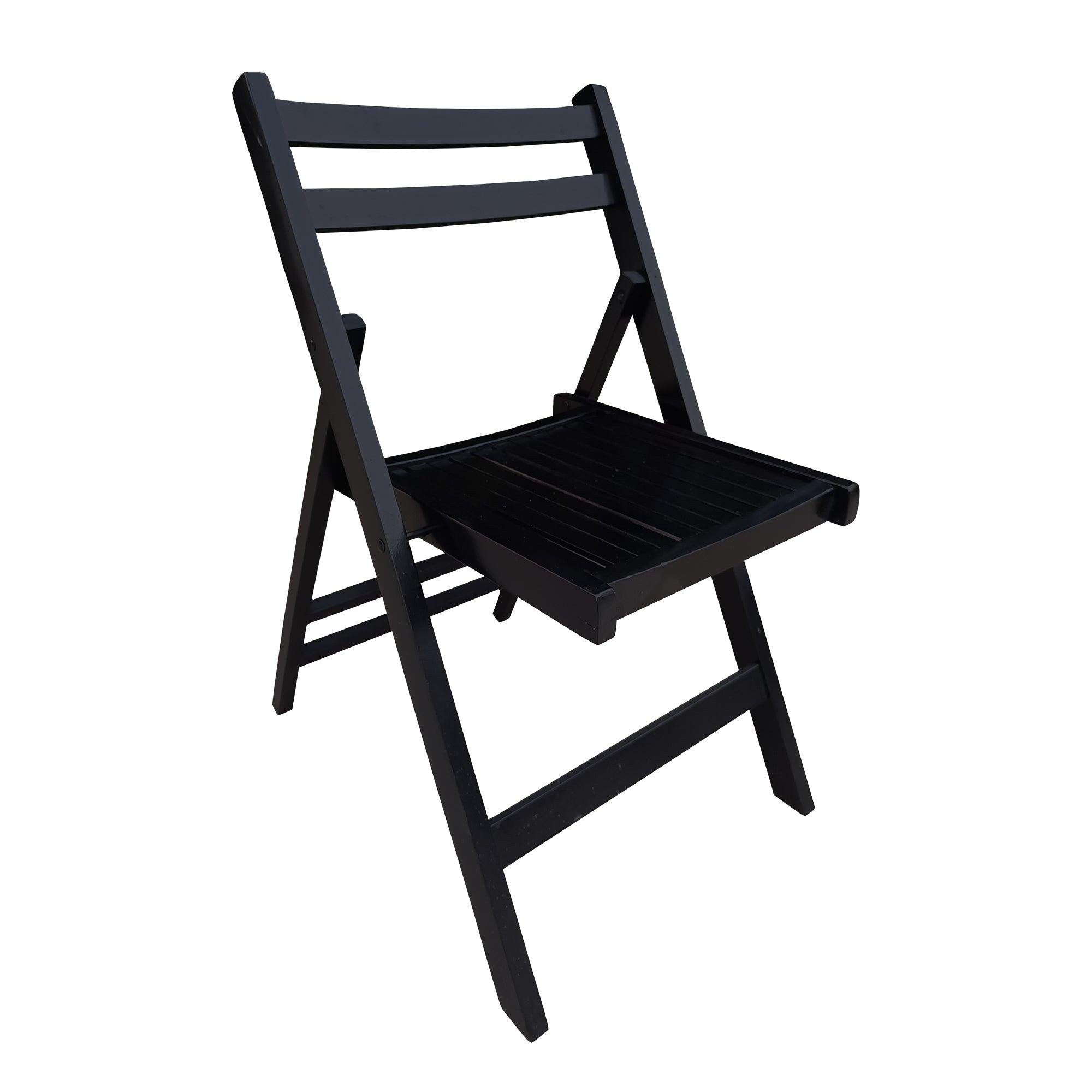 Furniture Slatted Wood Folding Special Event Chair - black, Set of 4 ，FOLDING CHAIR, FOLDABLE STYLE