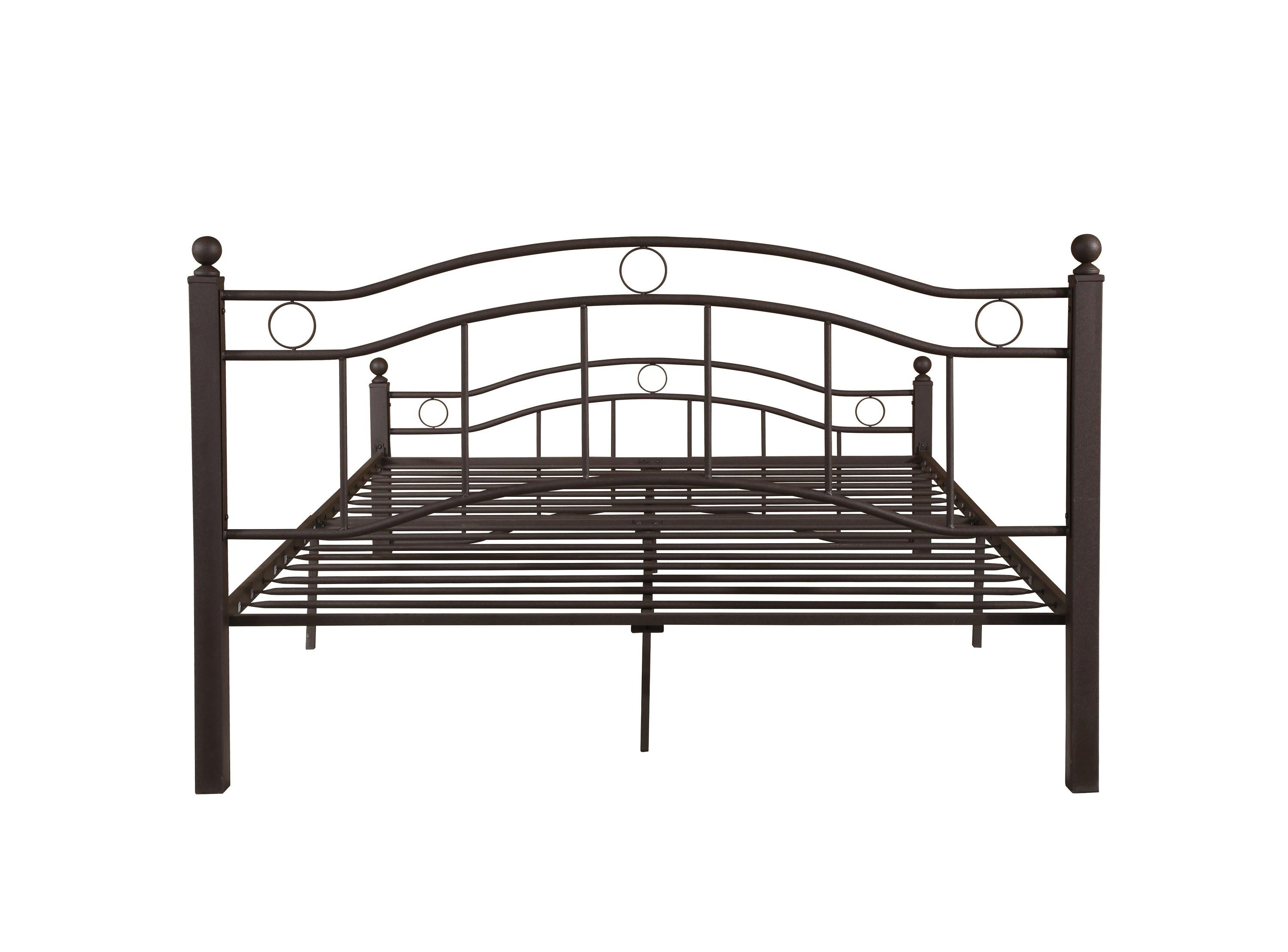 King Size Metal Bed Frame with Headboard and Footboard  Bronze