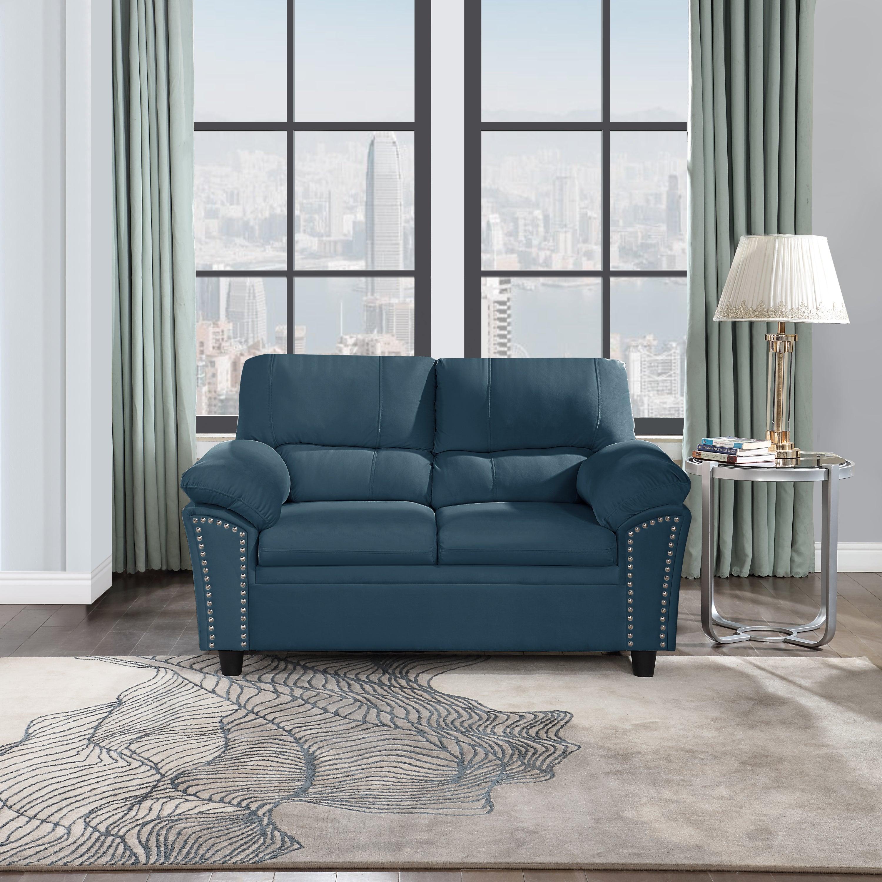 2-Seat Cloud Couch Loveseat sofa  for Living Room, Bedroom, Office, Blue