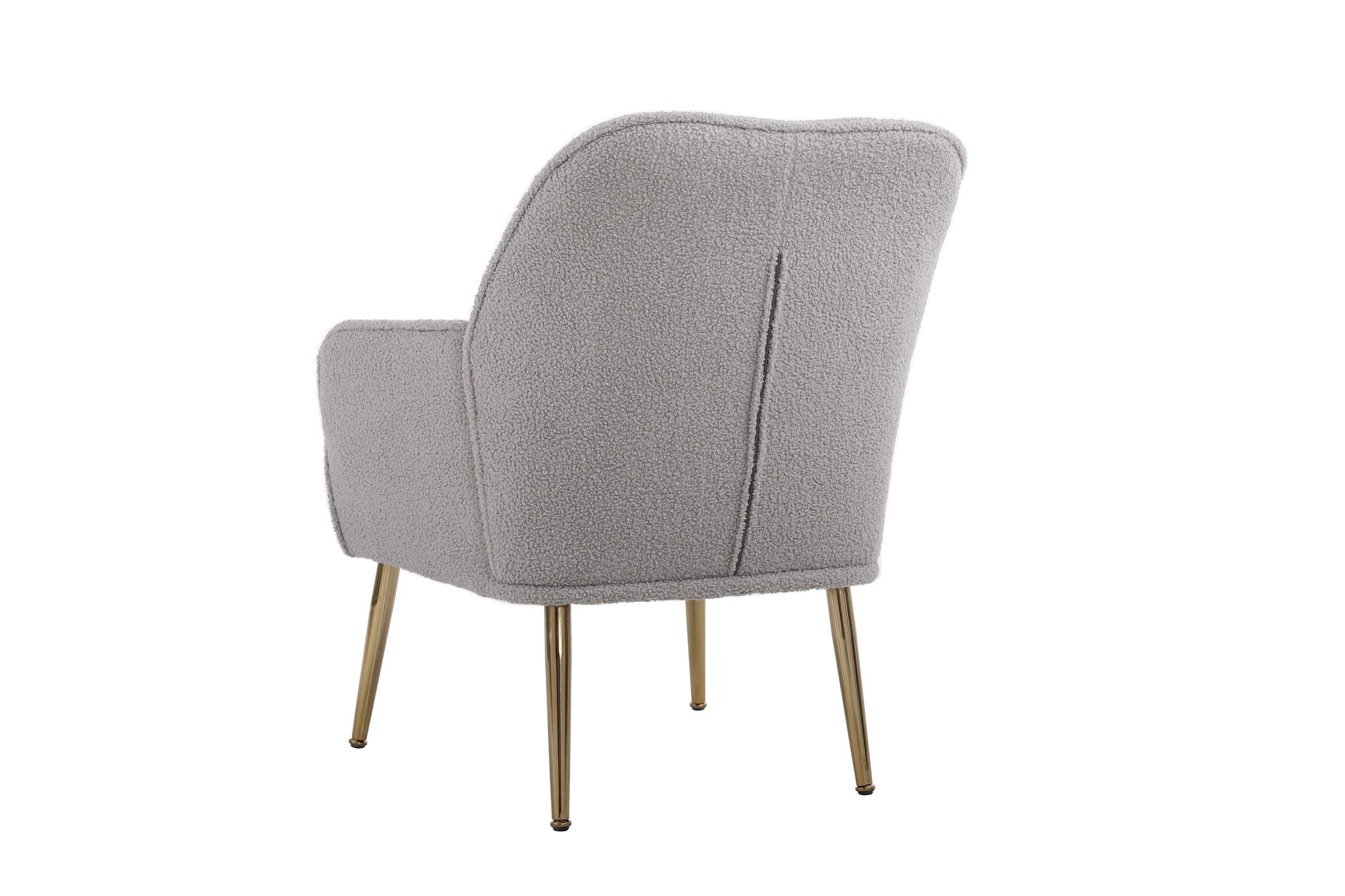 Modern Mid Century Chair Tufted Sherpa Armchair for Living Room Bedroom Office Easy Assemble