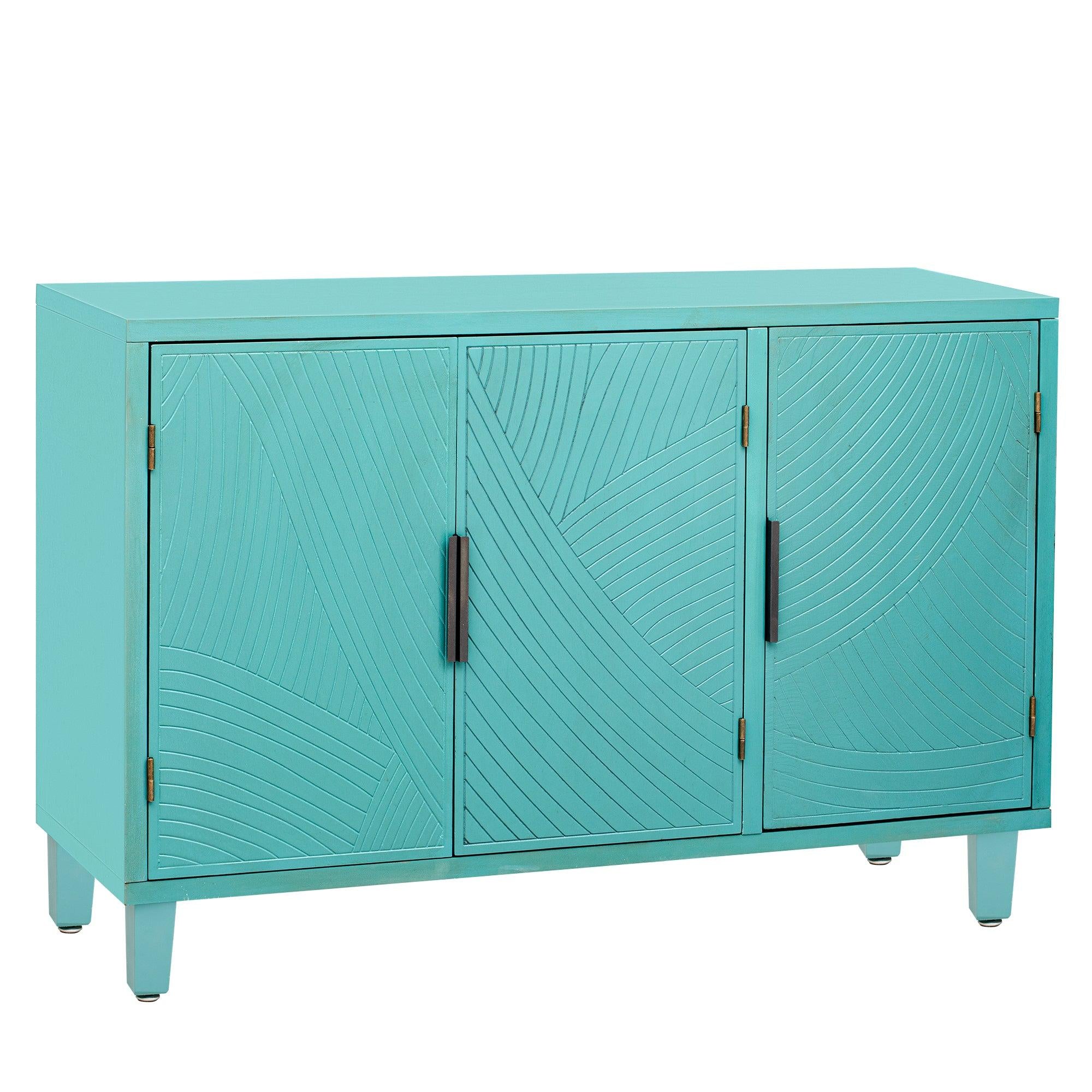 AccentStorage Cabinet Sideboard Wooden Cabinet with Antique Pattern Doors for Hallway, Entryway, Living Room, Bedroom