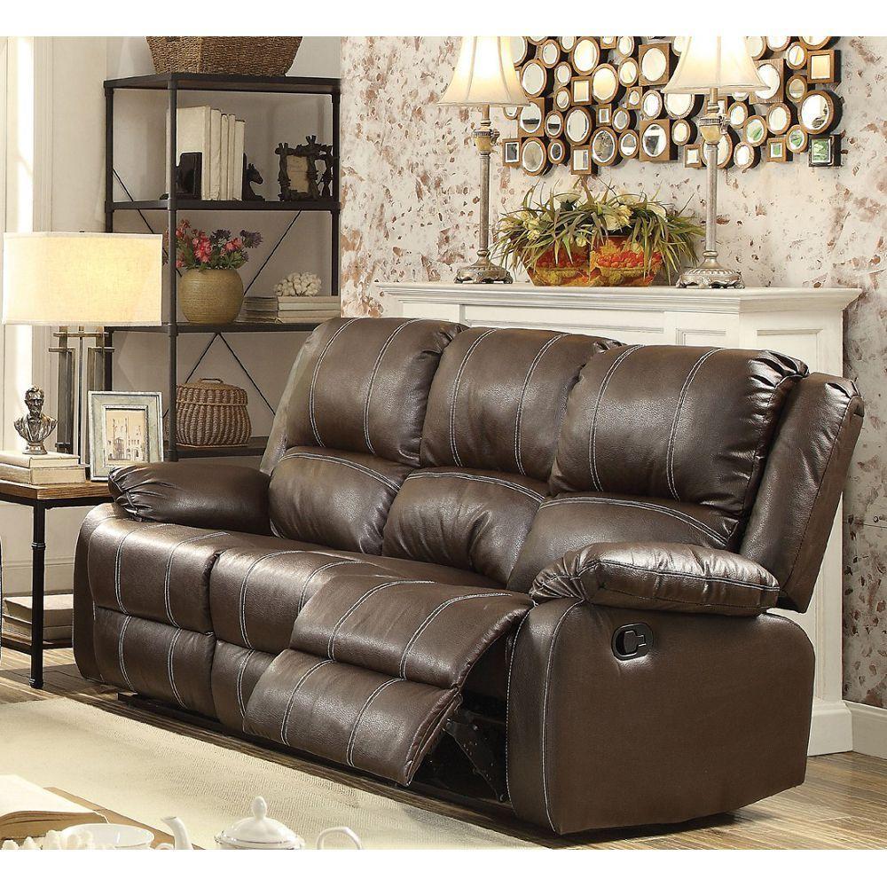 ACME Zuriel Sofa (Motion) in Brown PU 52280 image