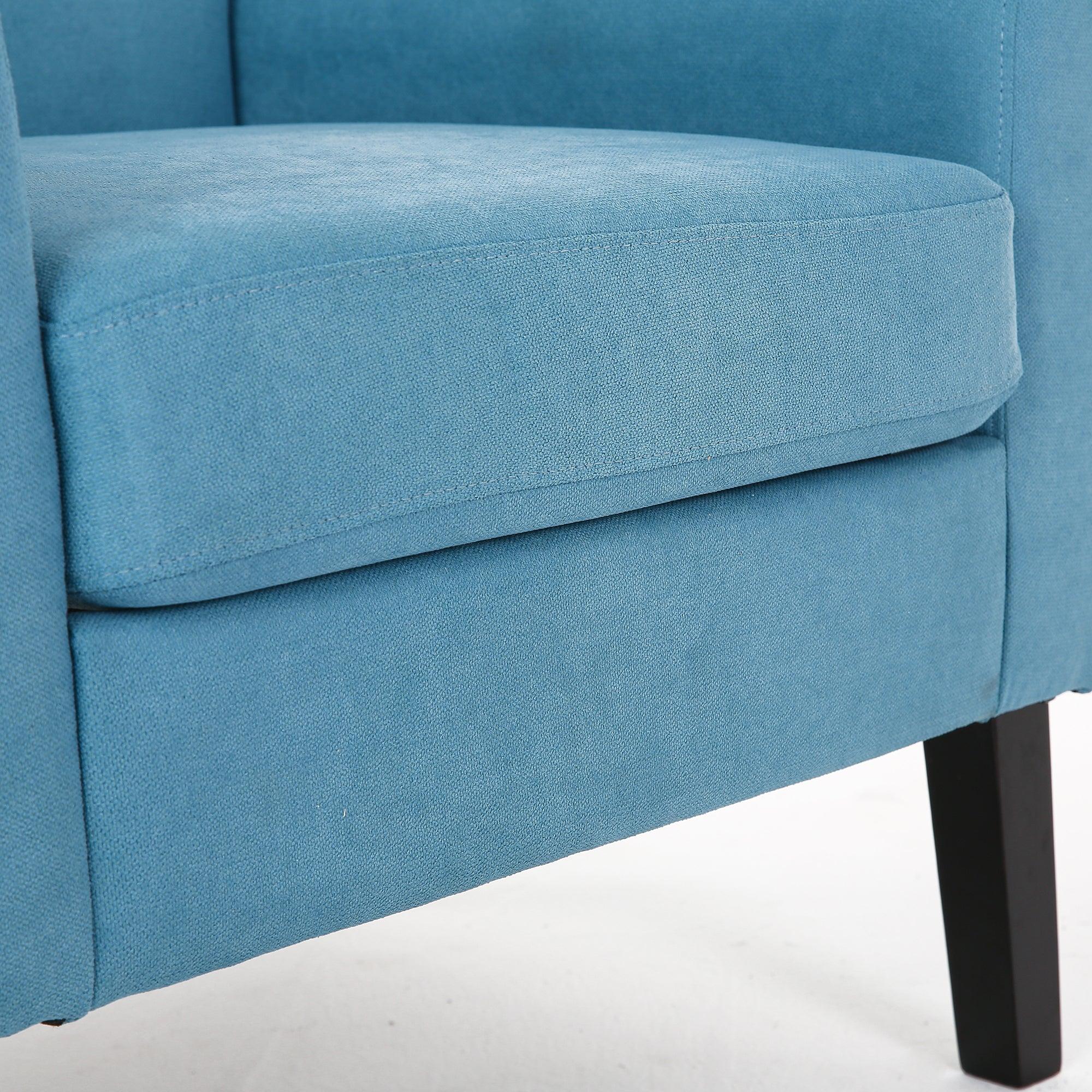 Fabric Accent Chair for Living Room, Bedroom Button Tufted Upholstered Comfy Reading Accent Chairs Sofa (Blue)