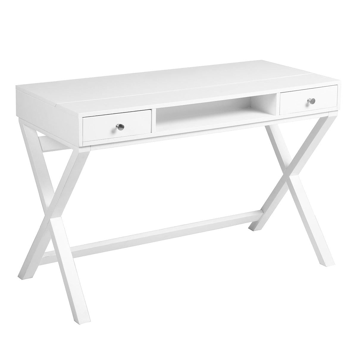 Lift Desk with 2 DrawerStorage, Computer Desk with Lift Table Top, Adjustable Height Table for Home Office, Living Room,white