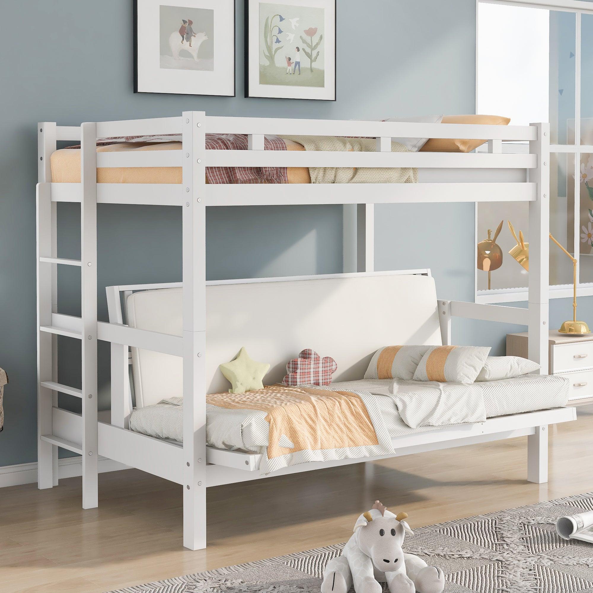 Twin over Full Convertible Bunk Bed - White image