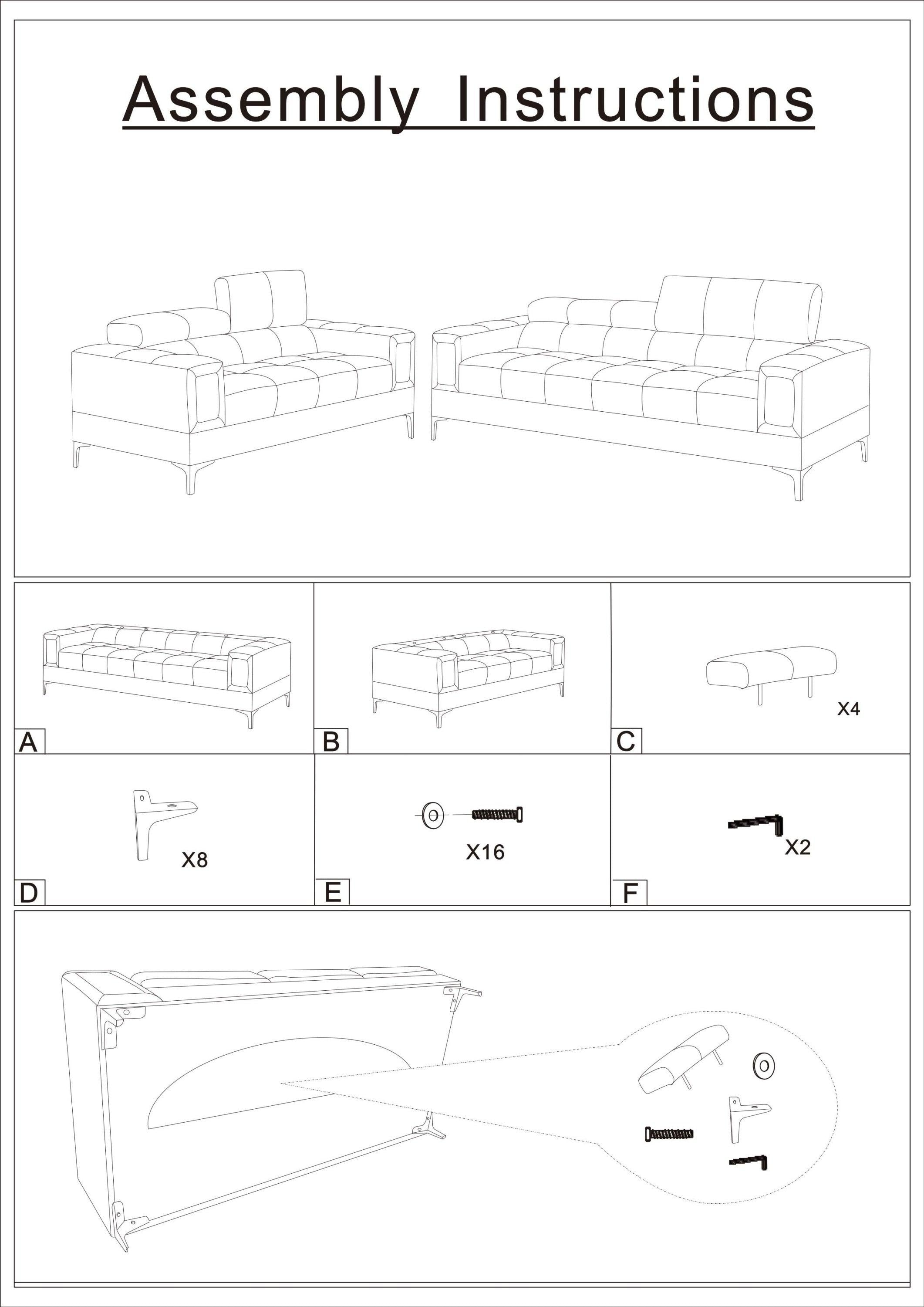 White Faux Leather Living Room 2pc Sofa set Sofa And Loveseat Furniture Couch Unique Design Metal Legs Adjustable Headrest