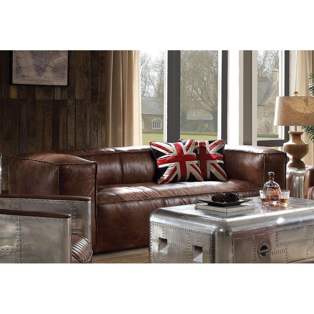 ACME Brancaster Sofa in Retro Brown Top Grain Leather 53545 image