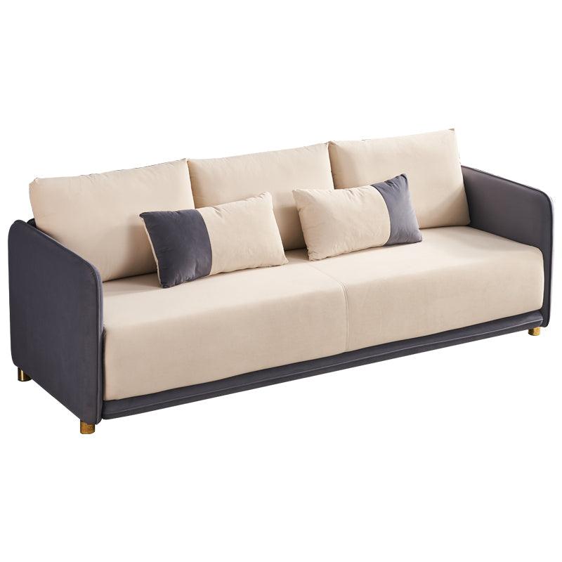 Velvet Sofa BEIGE & GREY Color