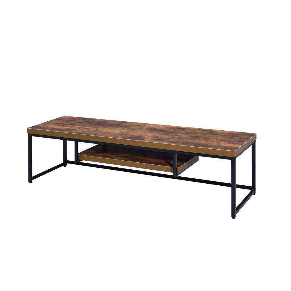 ACME Bob TV Stand in Weathered Oak & Black 91782