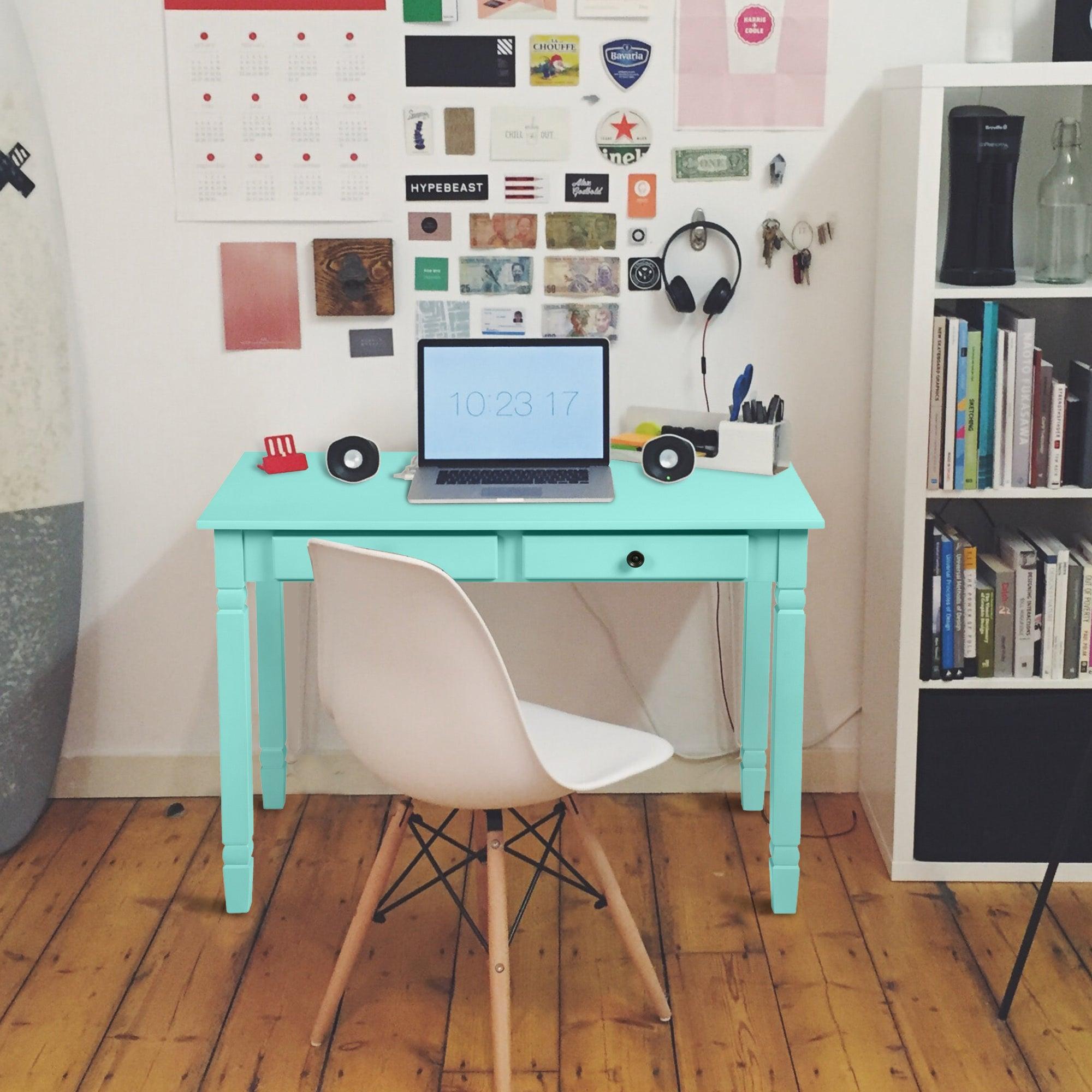 43.3'' Computer Board Desk with 2 Drawers - mint image