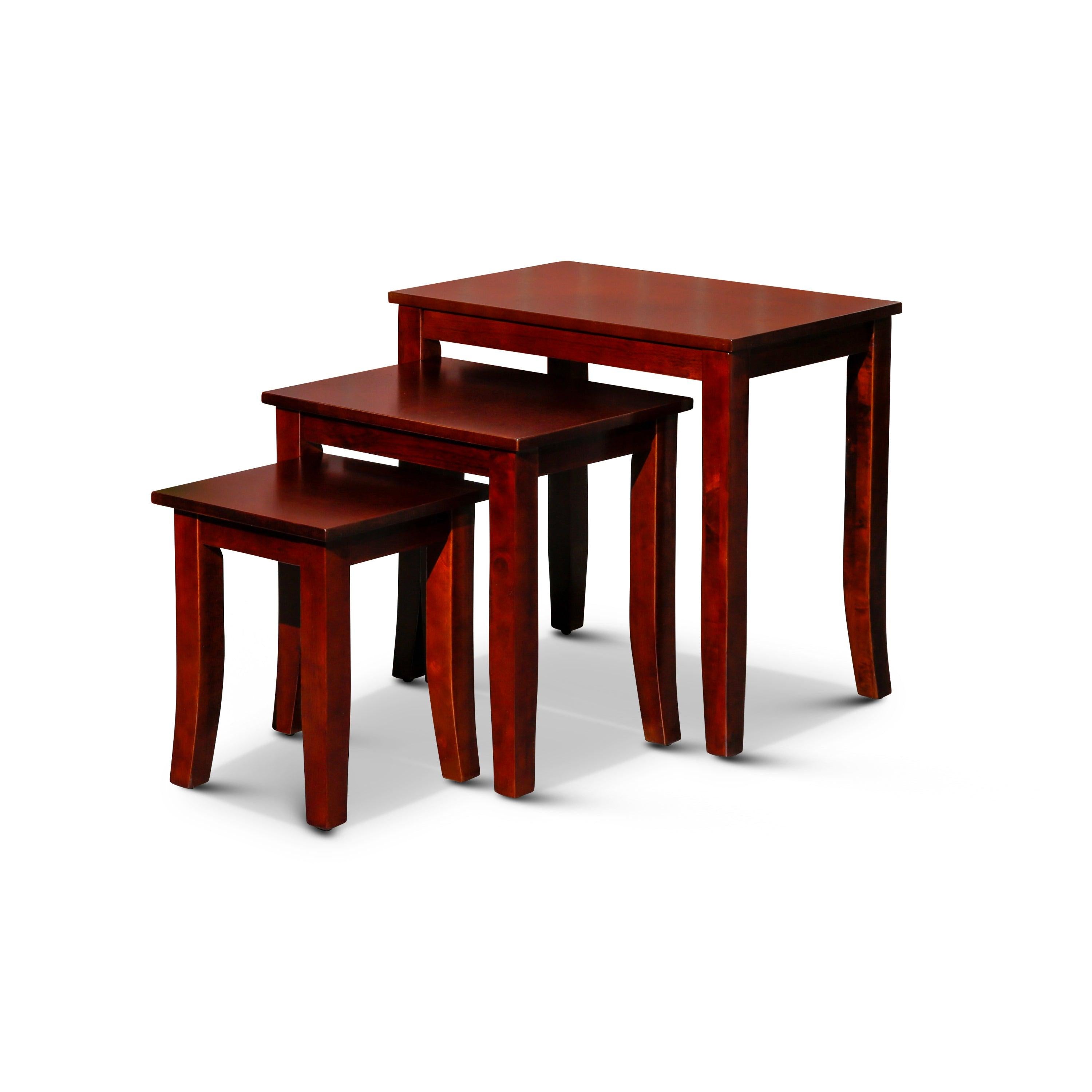 3-Piece Nesting Table Set, Cherry image