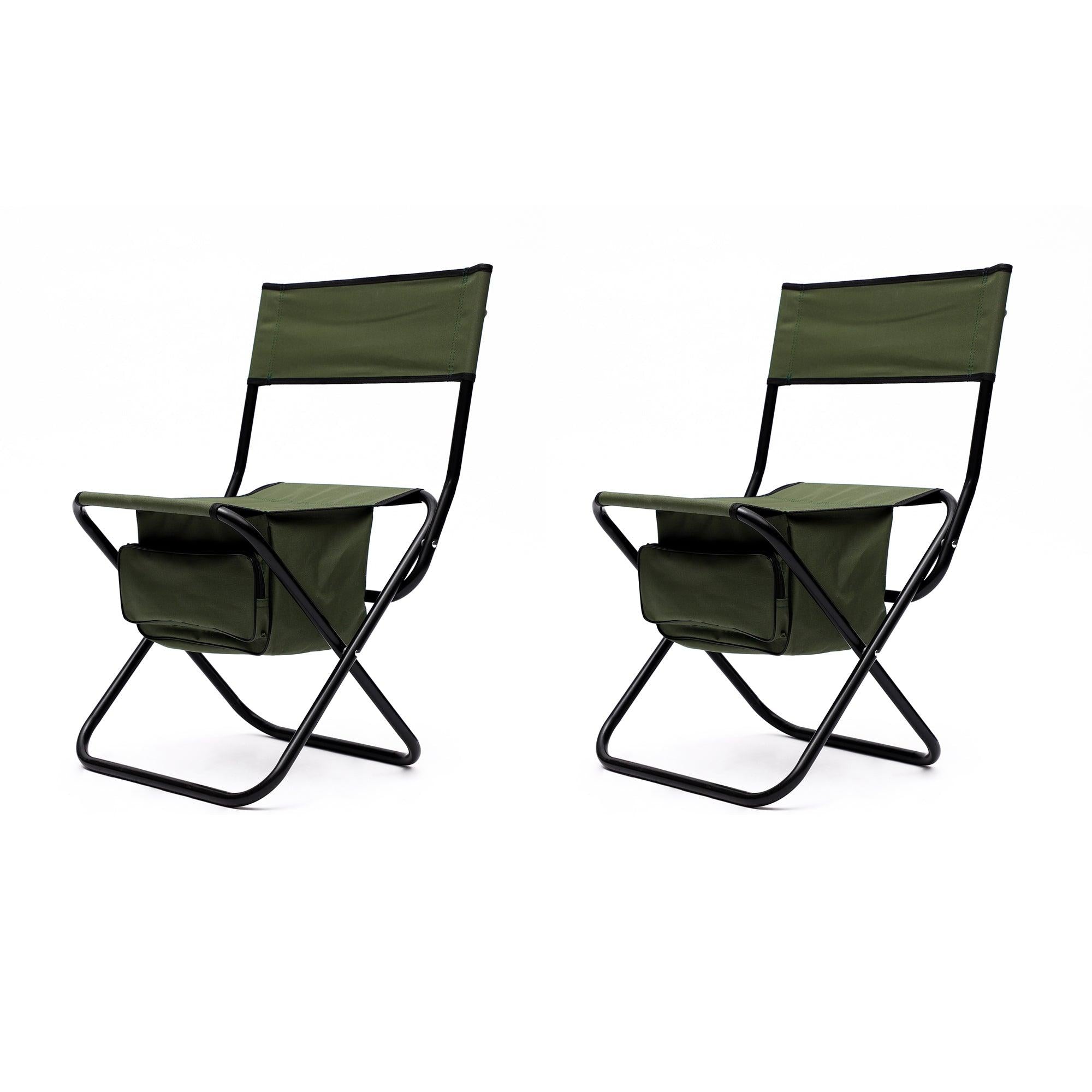 Set of 3, Folding Outdoor Table and Chair Set for Indoor, Outdoor Camping, Picnics, Beach,Backyard, BBQ, Party, Patio, Black/Green