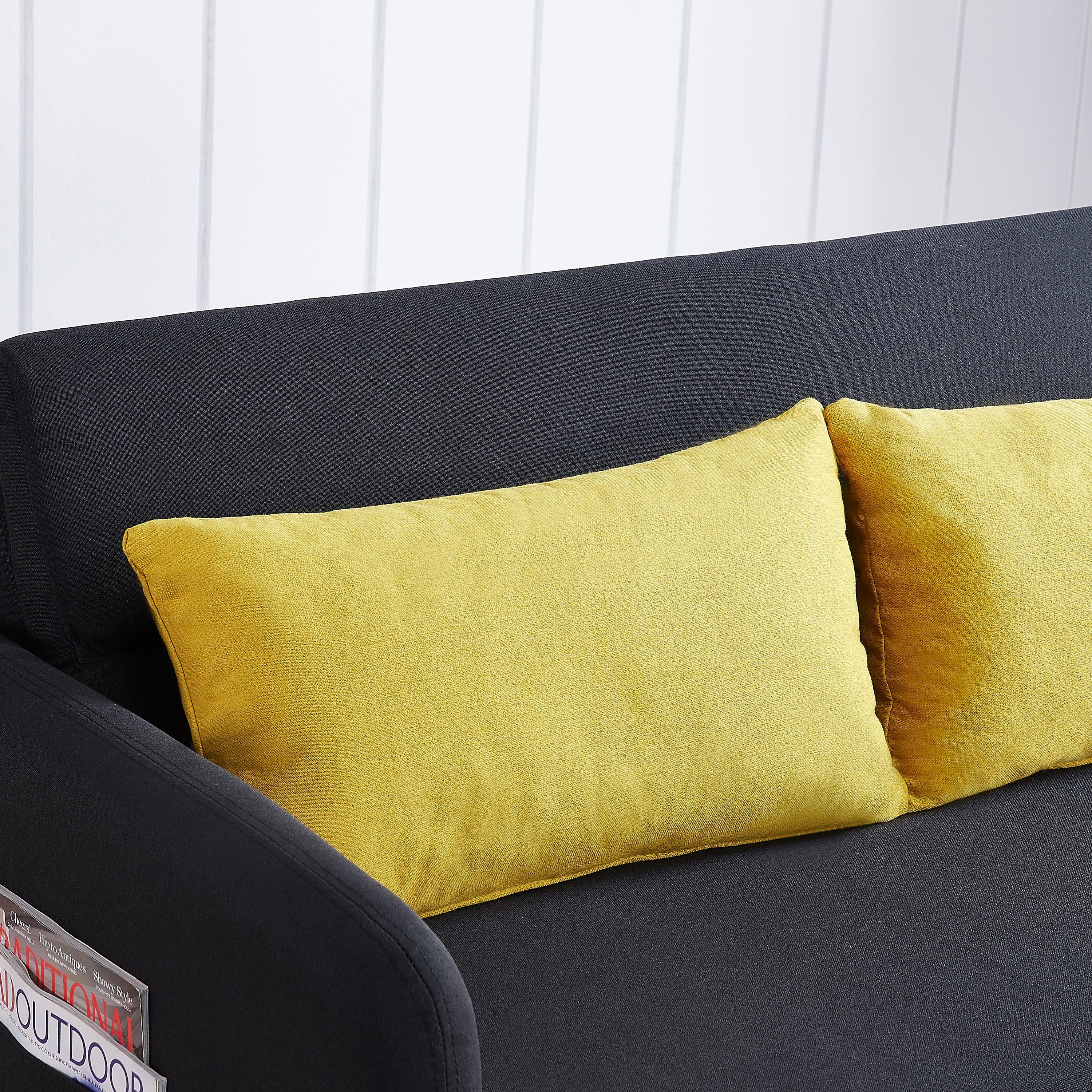 Twins Sofa Bed Black Fabric