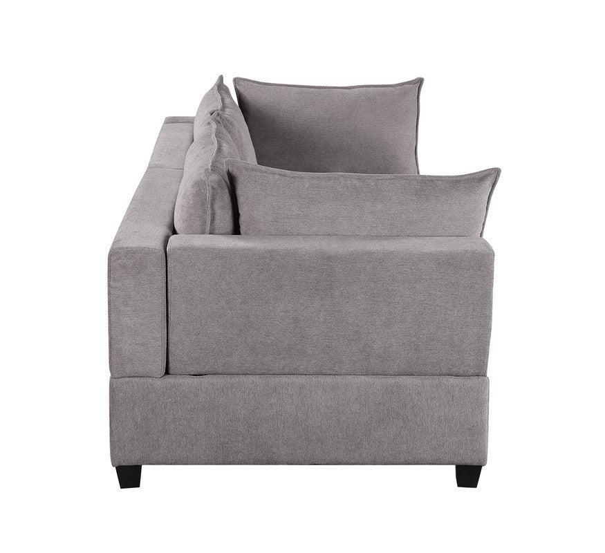 Madison Light Gray Fabric Sofa Loveseat Living Room Set