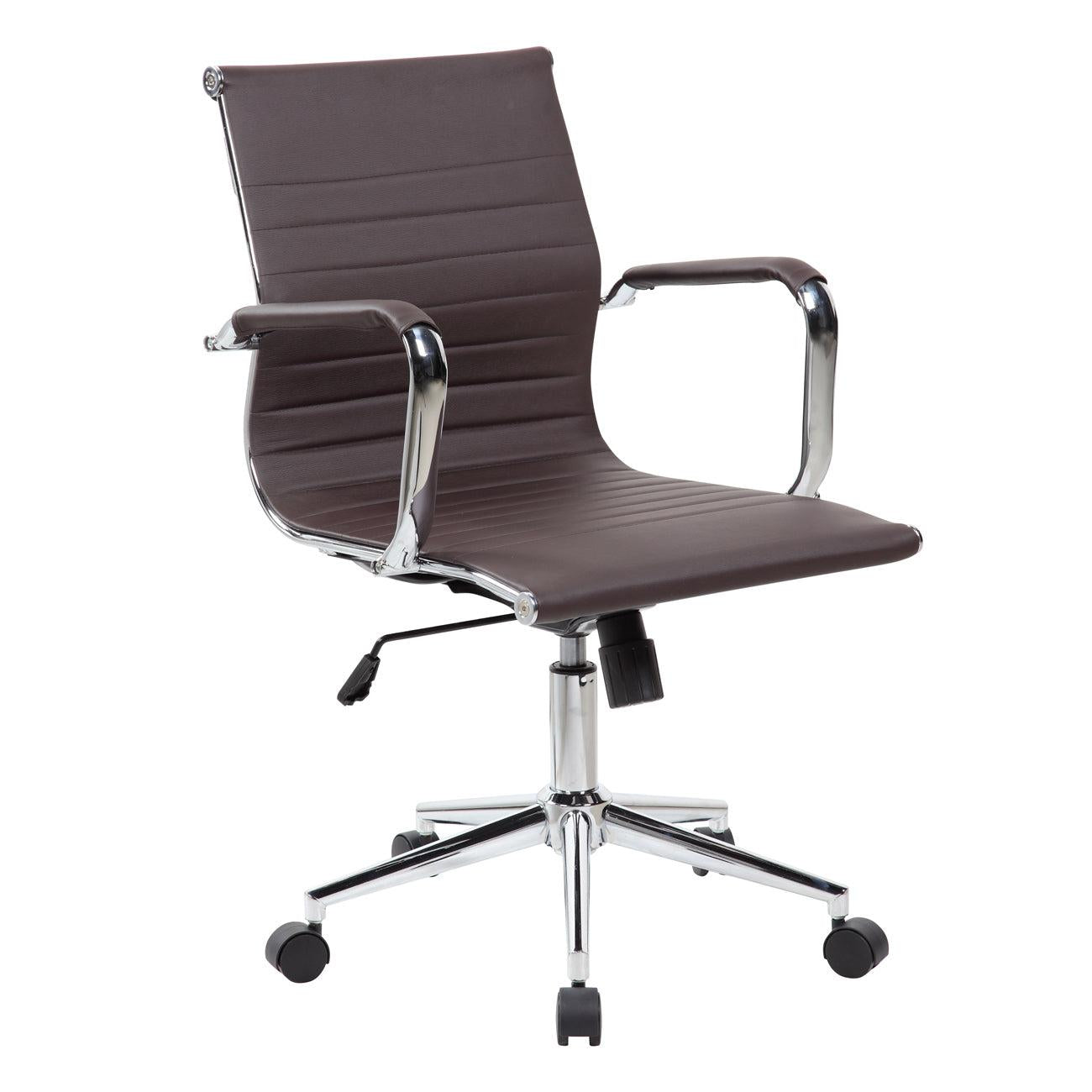 Techni MobiliModern Medium Back Executive Office Chair, Chocolate