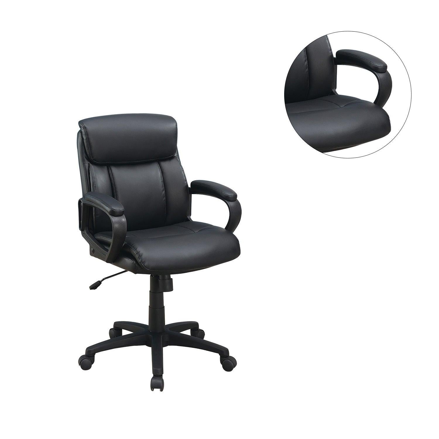 Standard Back Upholstered Office Chair, Black