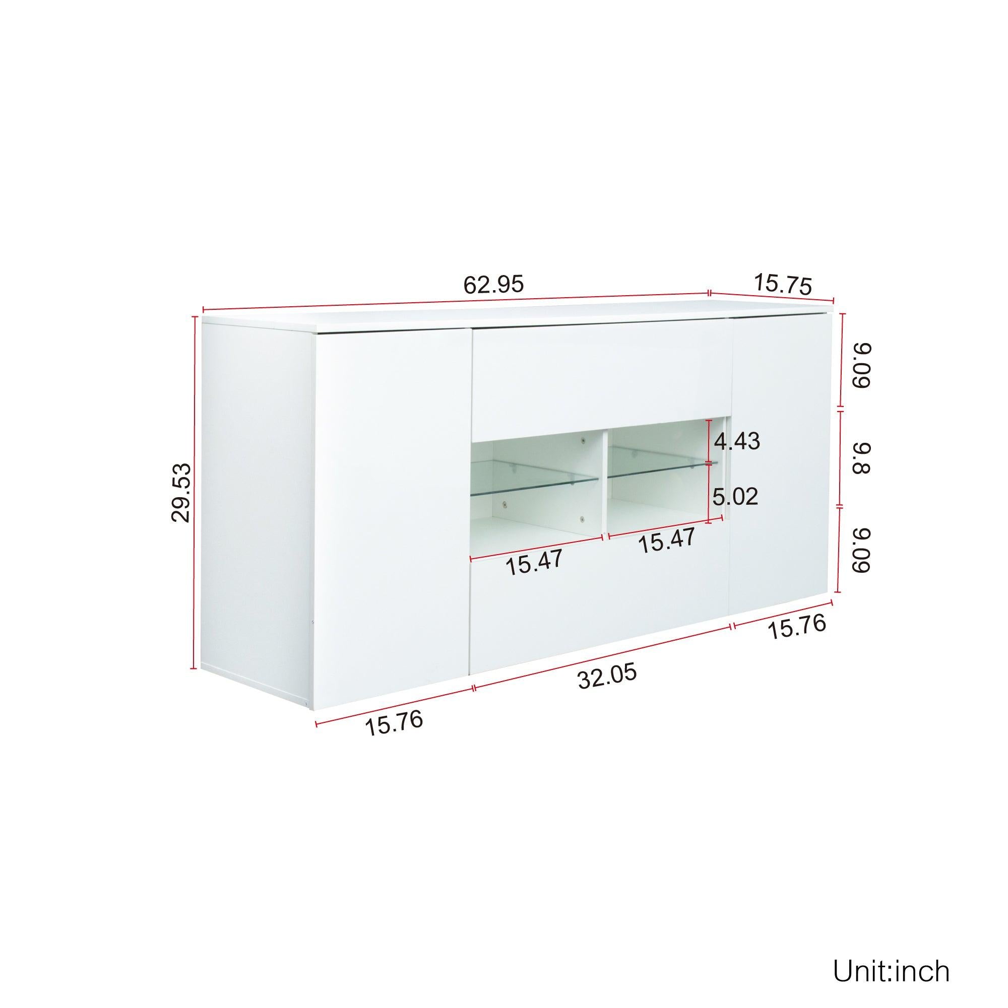 TV cabinet with double doors and drawers is suitable for living room and bedroom