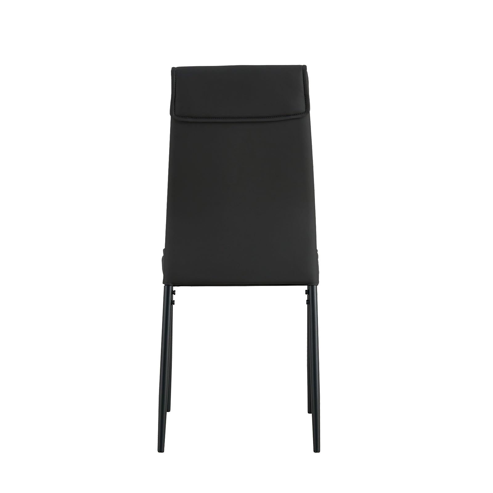 Dining chairs set of 4, Black Modern kitchen chair with metal leg