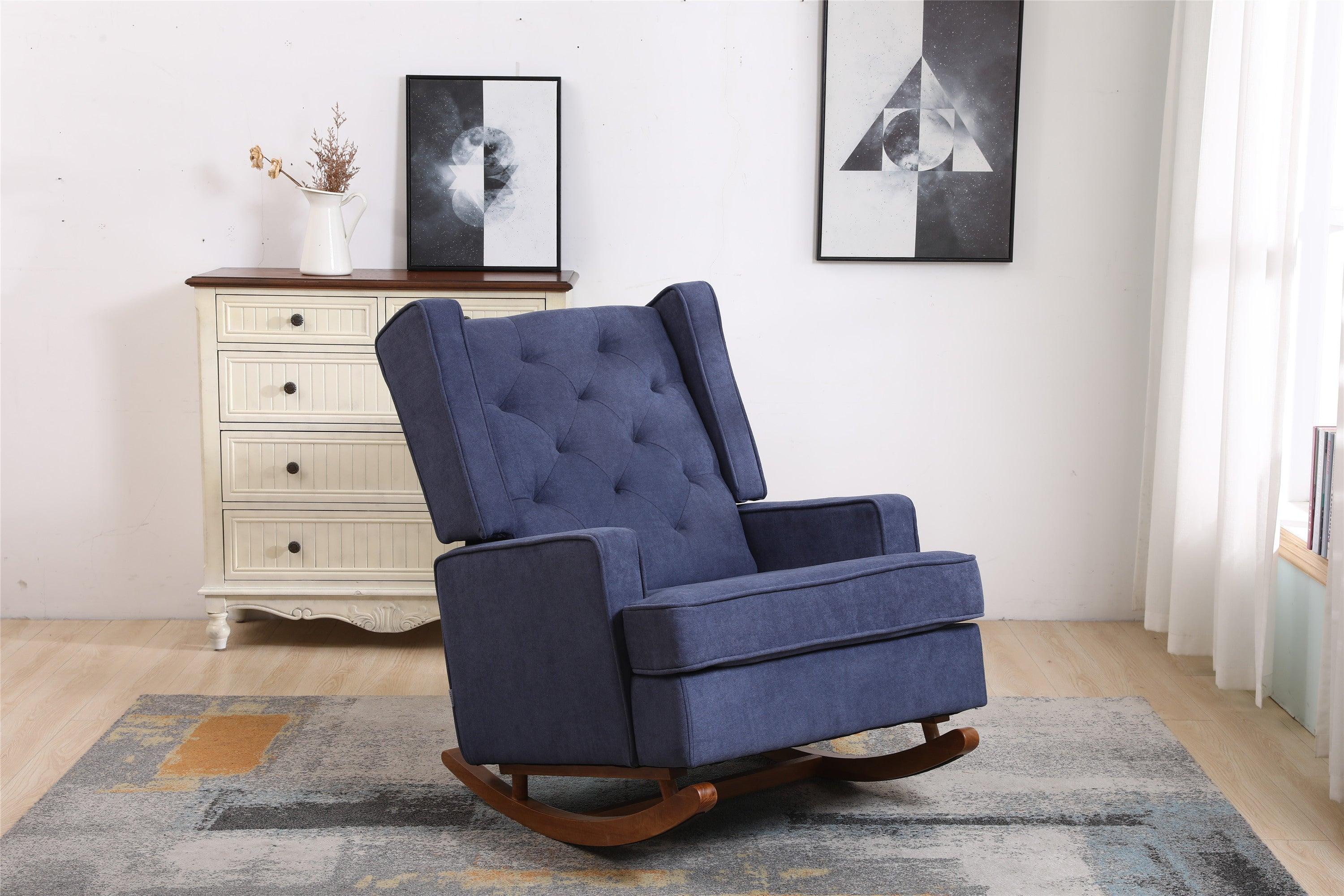 living  room Comfortable  rocking chairAccent chair  Navy  fabric