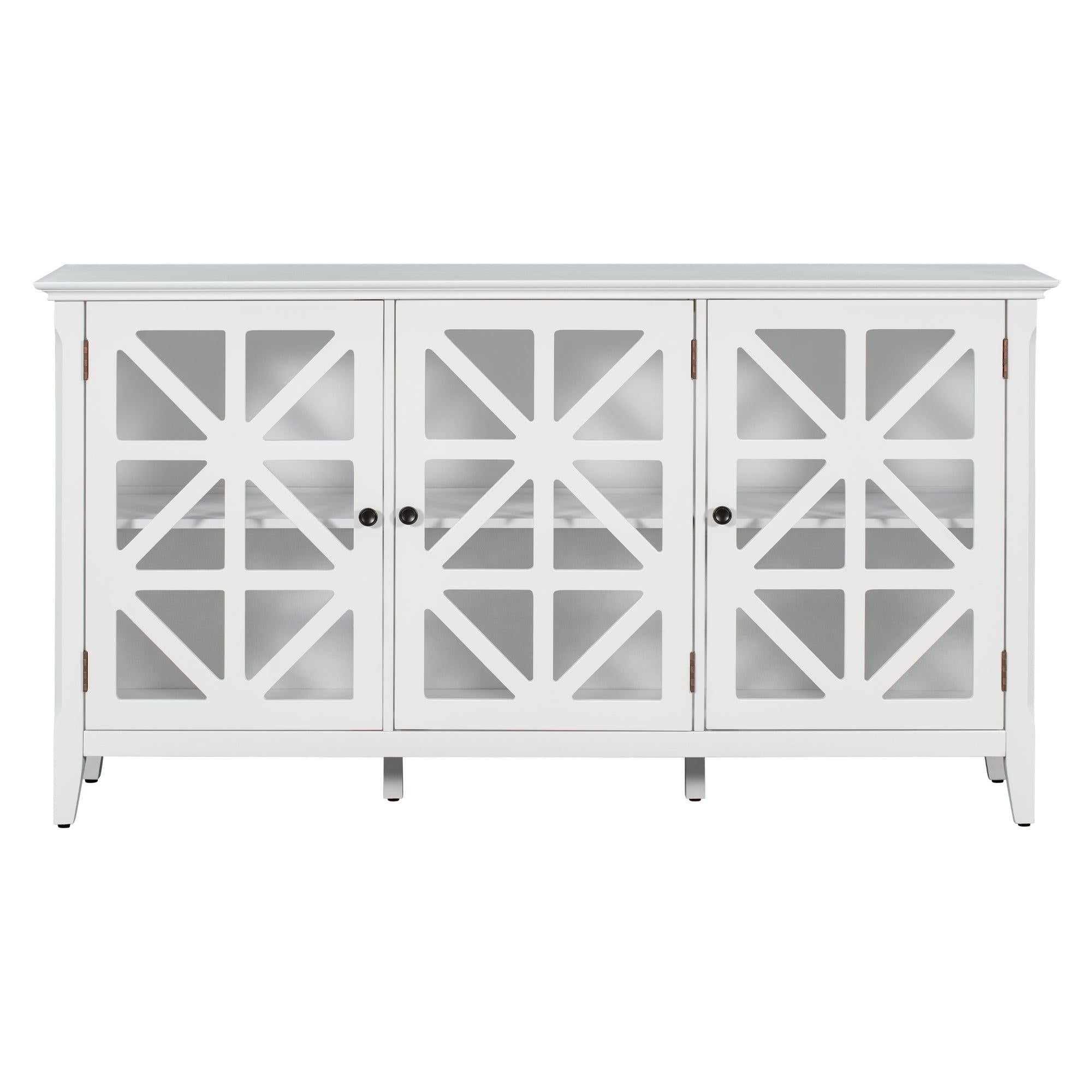 62.2’’ Accent CabinetModern Console Table for Living Room Dining Room With 3 Doors and Adjustable Shelves