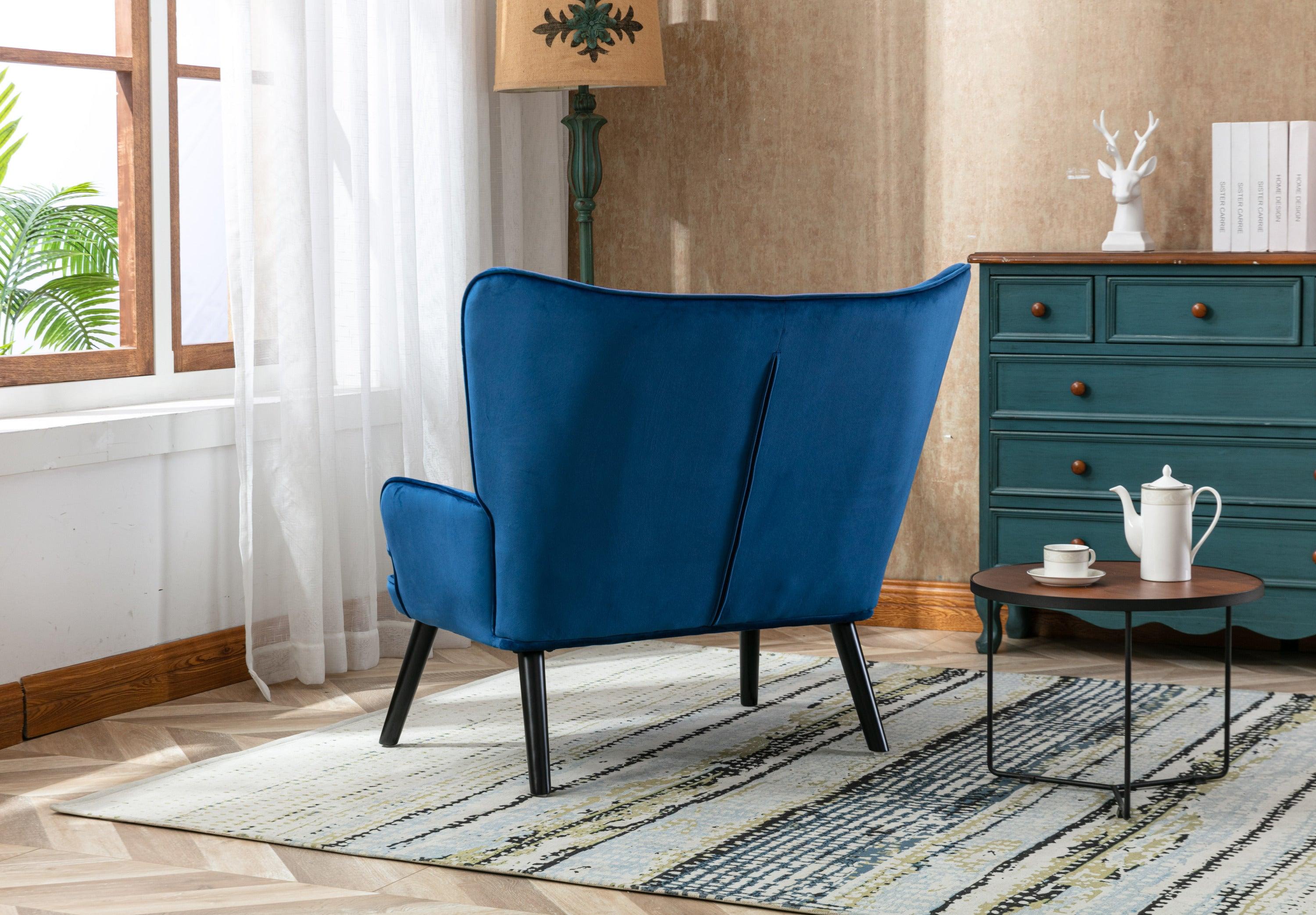 High Back Accent Chair .Comfortable Loveseat Fabric Padded Seat .Modern High Back Arm-sofa