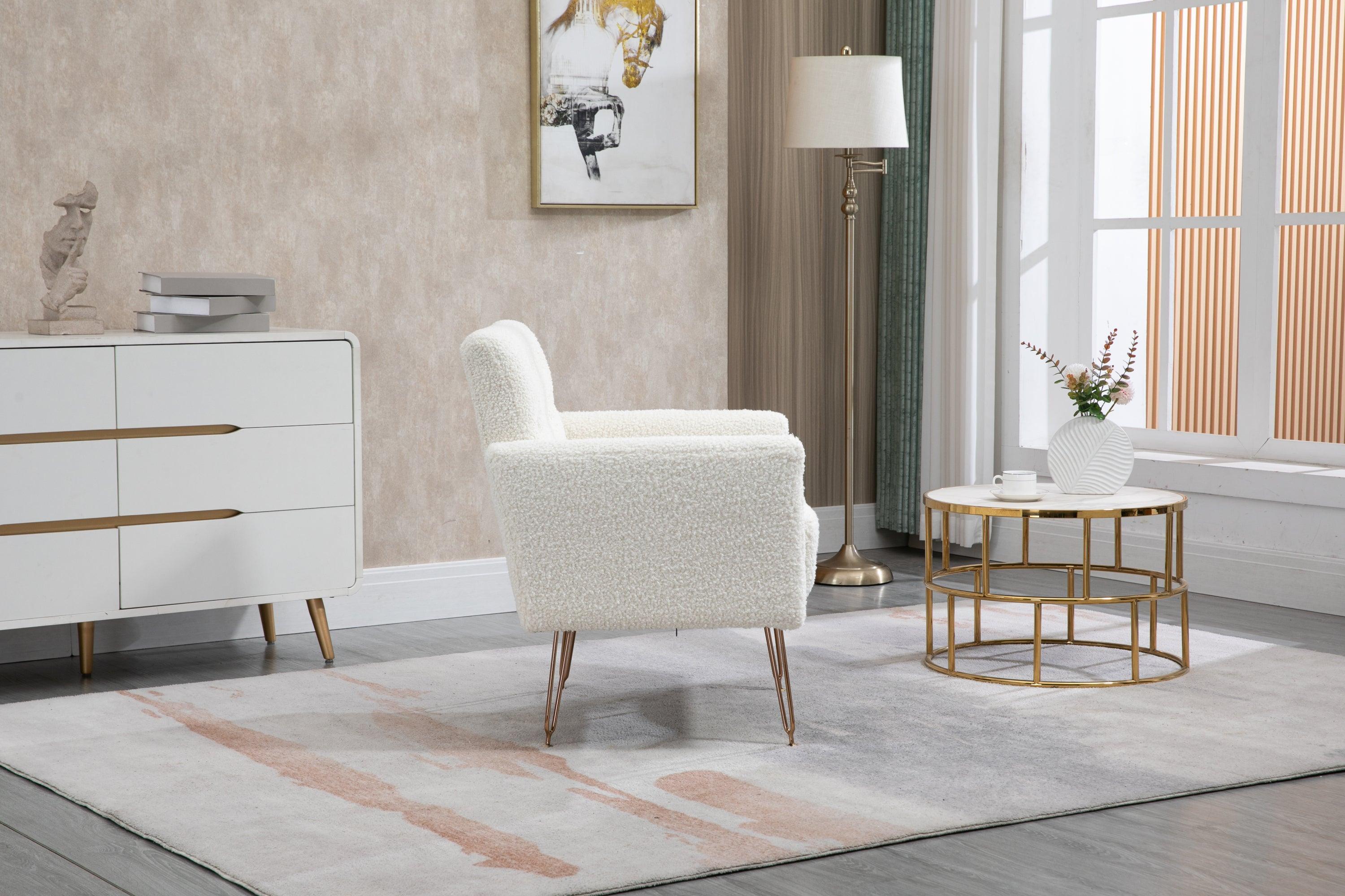 Accent  Chair  ,leisure single sofa  with Rose Golden  feet