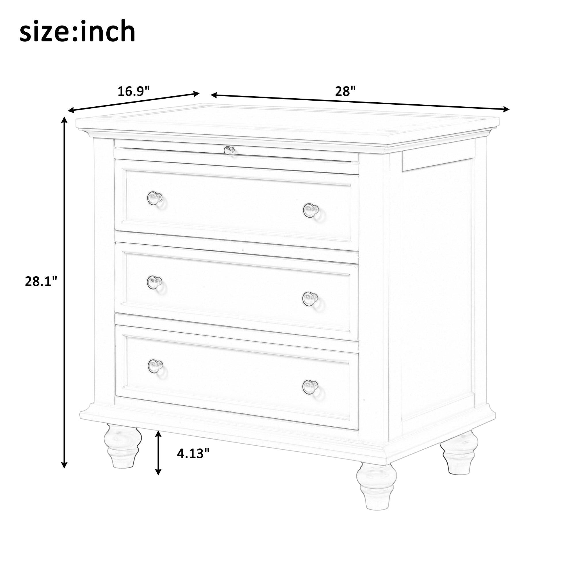 3-DrawerStorage Wood Cabinet, End Table with Pull out Tray (As Same As WF199155AAM)