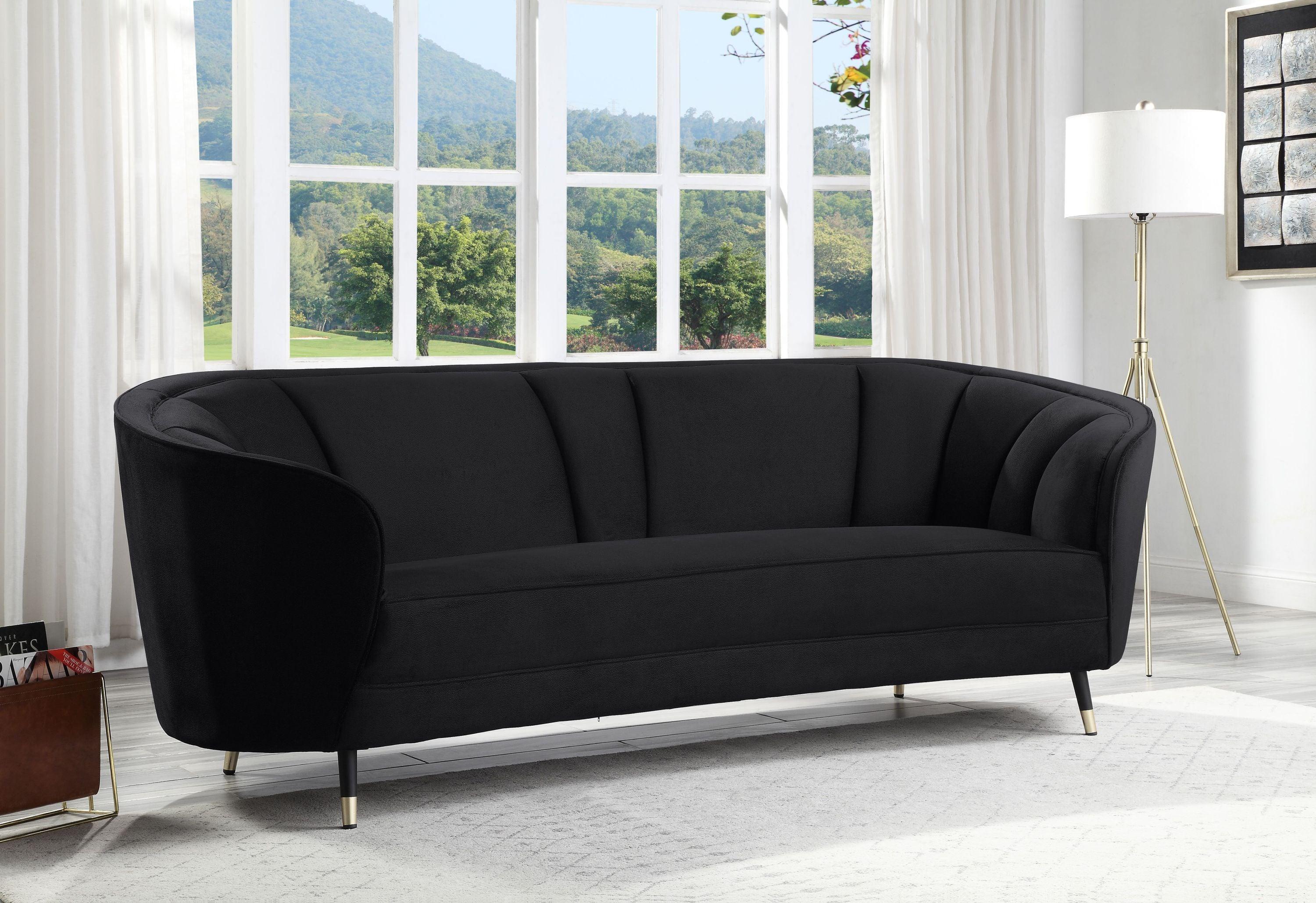 ACME Achim Sofa w/2 Pillows, Black Velvet LV00203 image