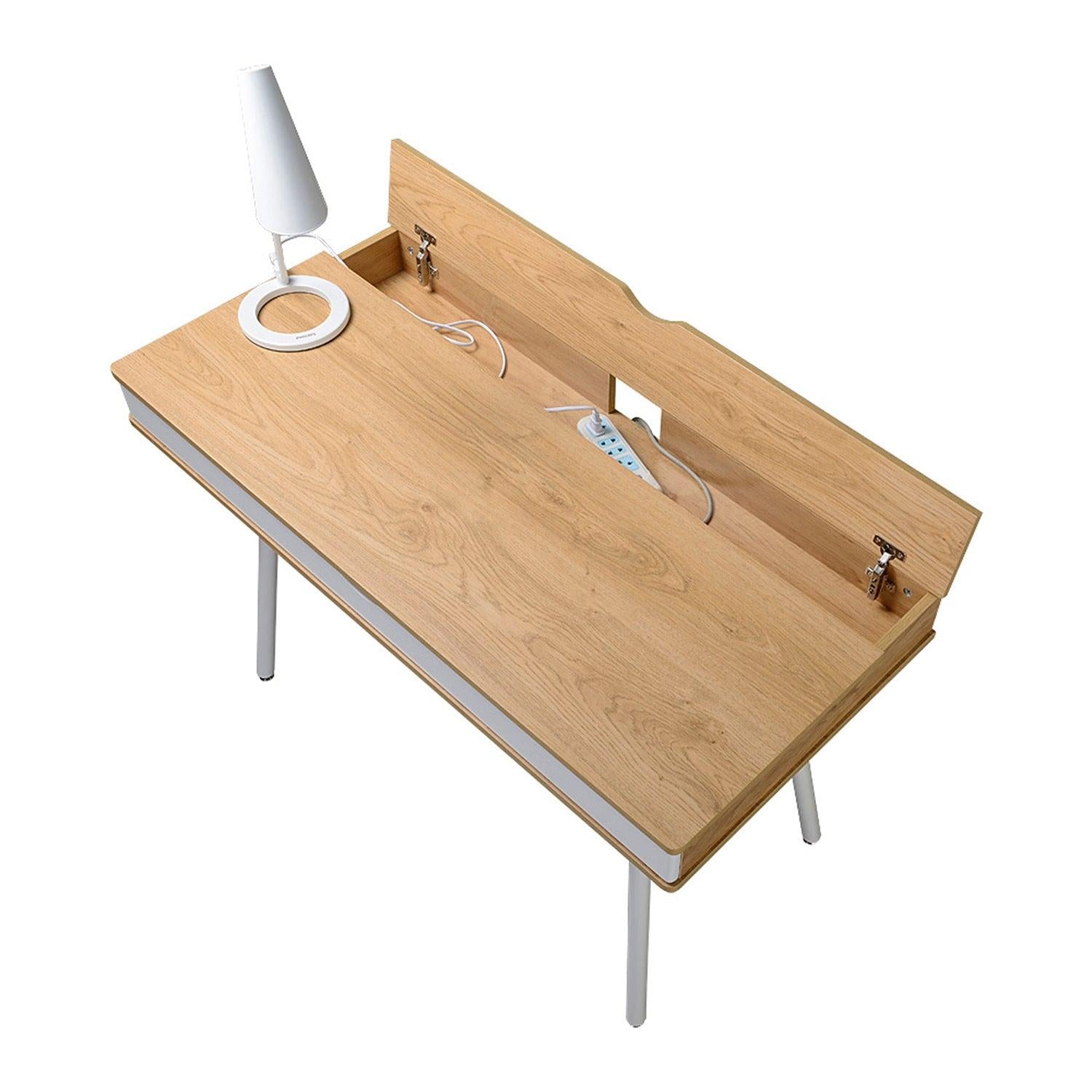 Techni MobiliModern MultiStorage Computer Desk withStorage, Pine