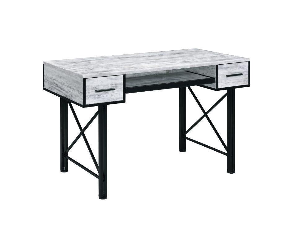 ACME Settea Computer Desk, Antique White & Black Finish 92797 image