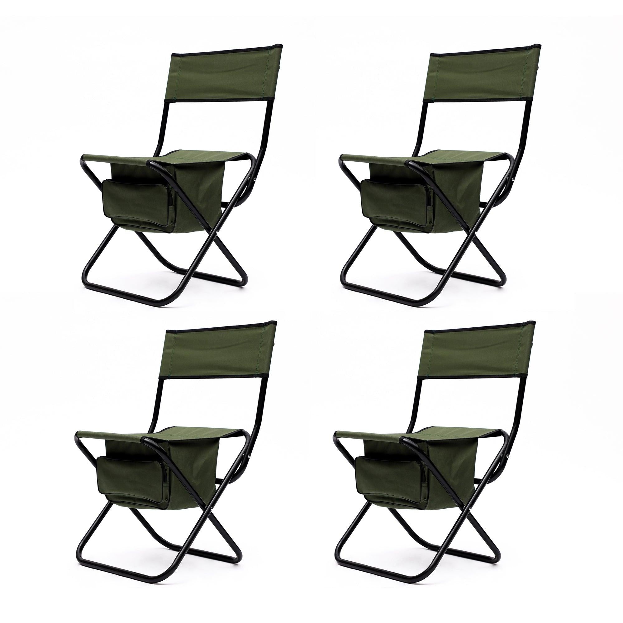 Set of 5, Folding Outdoor Table and Chairs Set for Indoor, Outdoor Camping, Picnics, Beach,Backyard, BBQ, Party, Patio, Black/Green