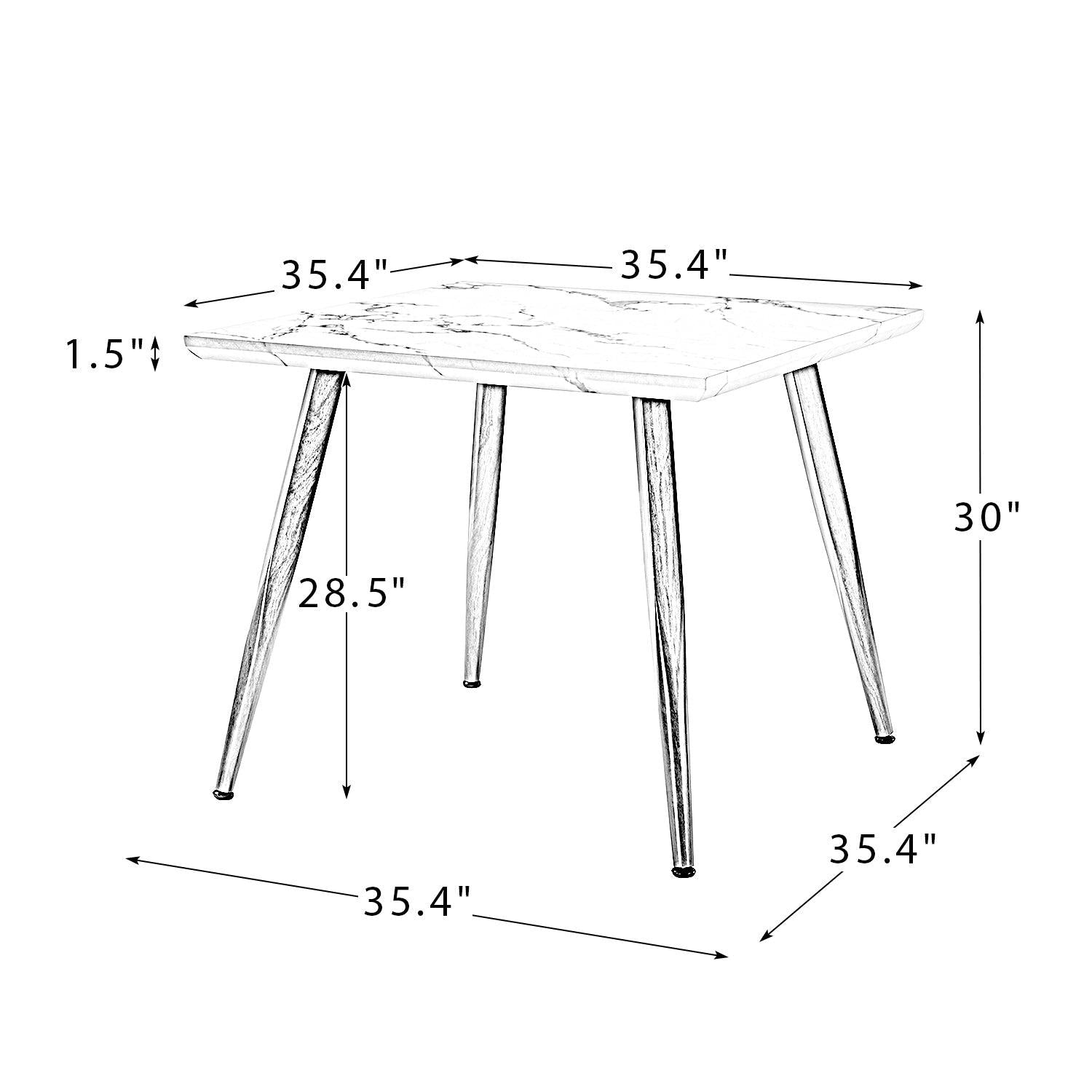 Yarmouth Dining Table,Square,Marbling