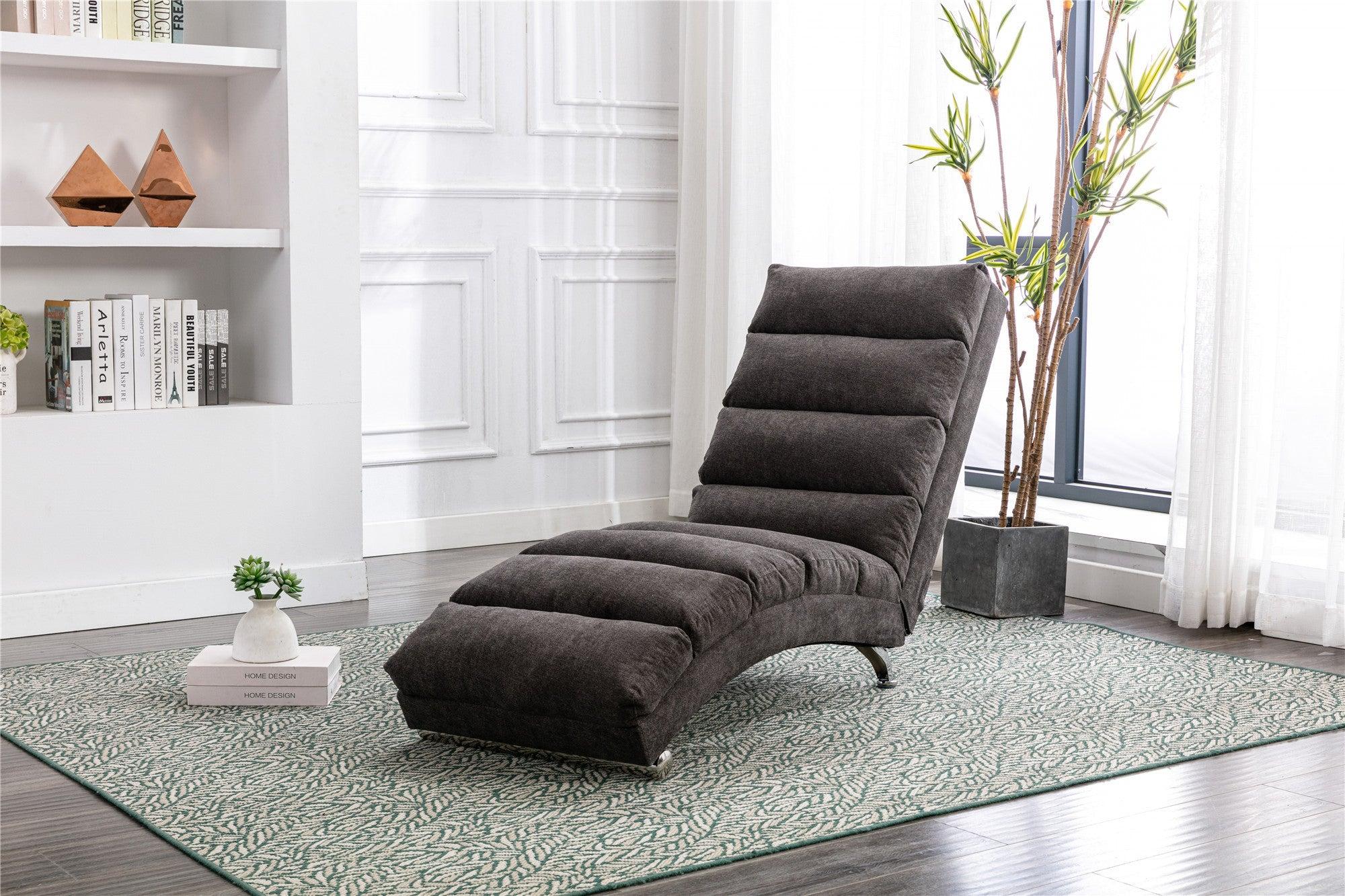 Linen Chaise Lounge Indoor Chair,Modern Long Lounger for Office or Living Room image