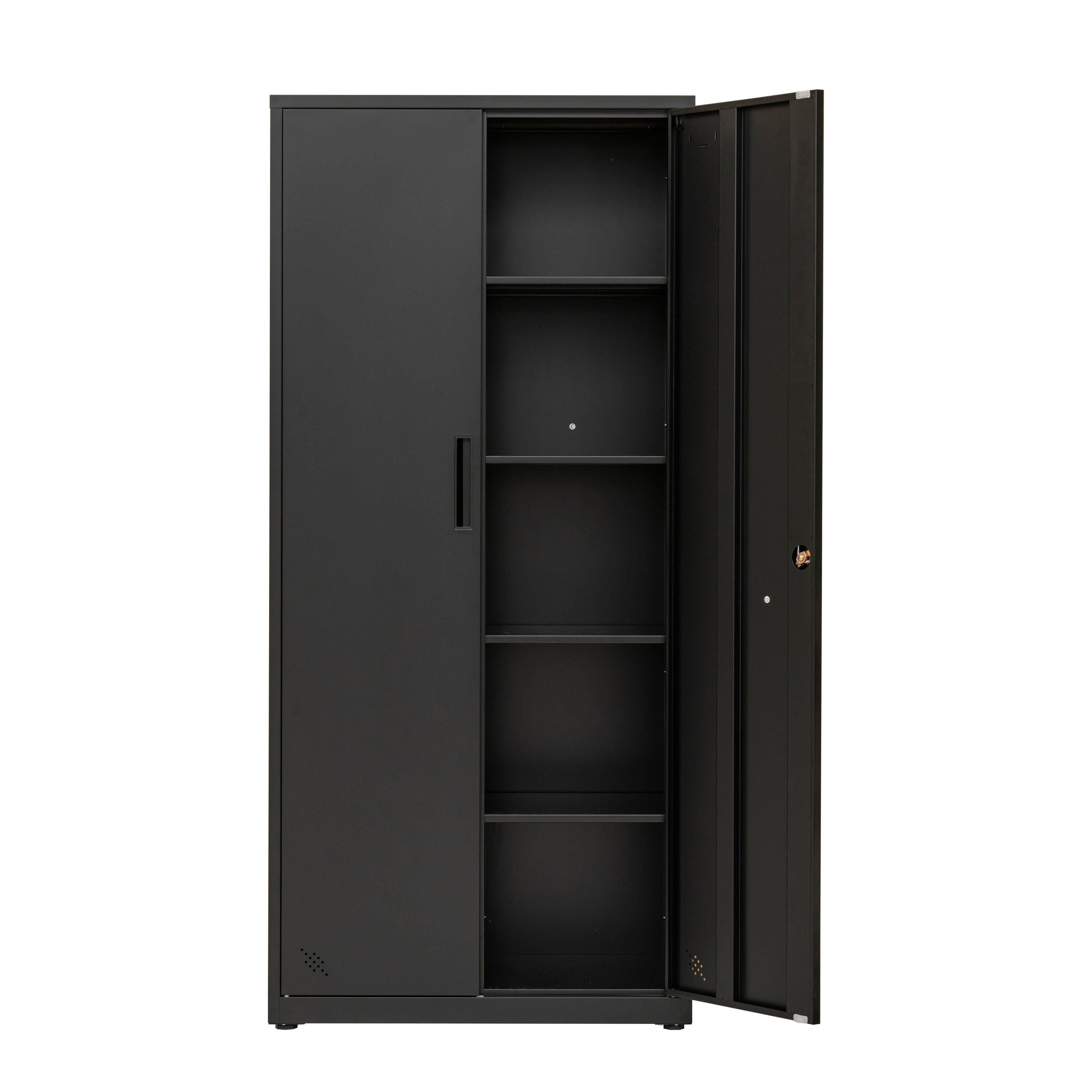 HighStorage Cabinet with 2 Doors and 4 Partitions to Separate 5Storage Spaces, Home/ Office Design