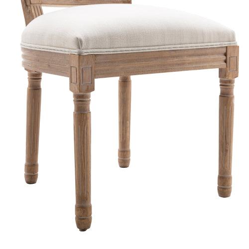 Upholstered Fabrice French Dining Chair,Set of 2,Beige