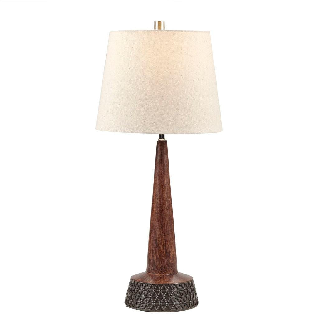 Whit Triangular Mid-Century Resin Table Lamp