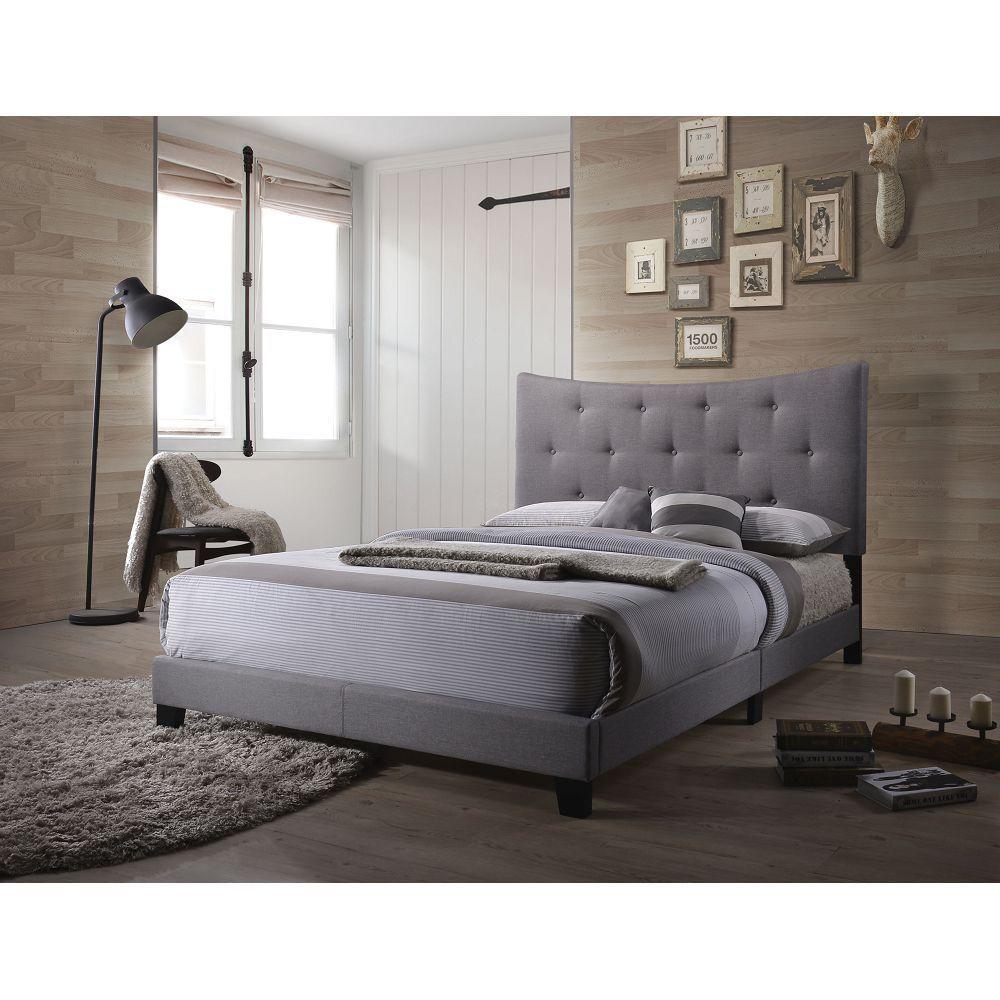 ACME Venacha Queen Bed in Gray Fabric 26360Q