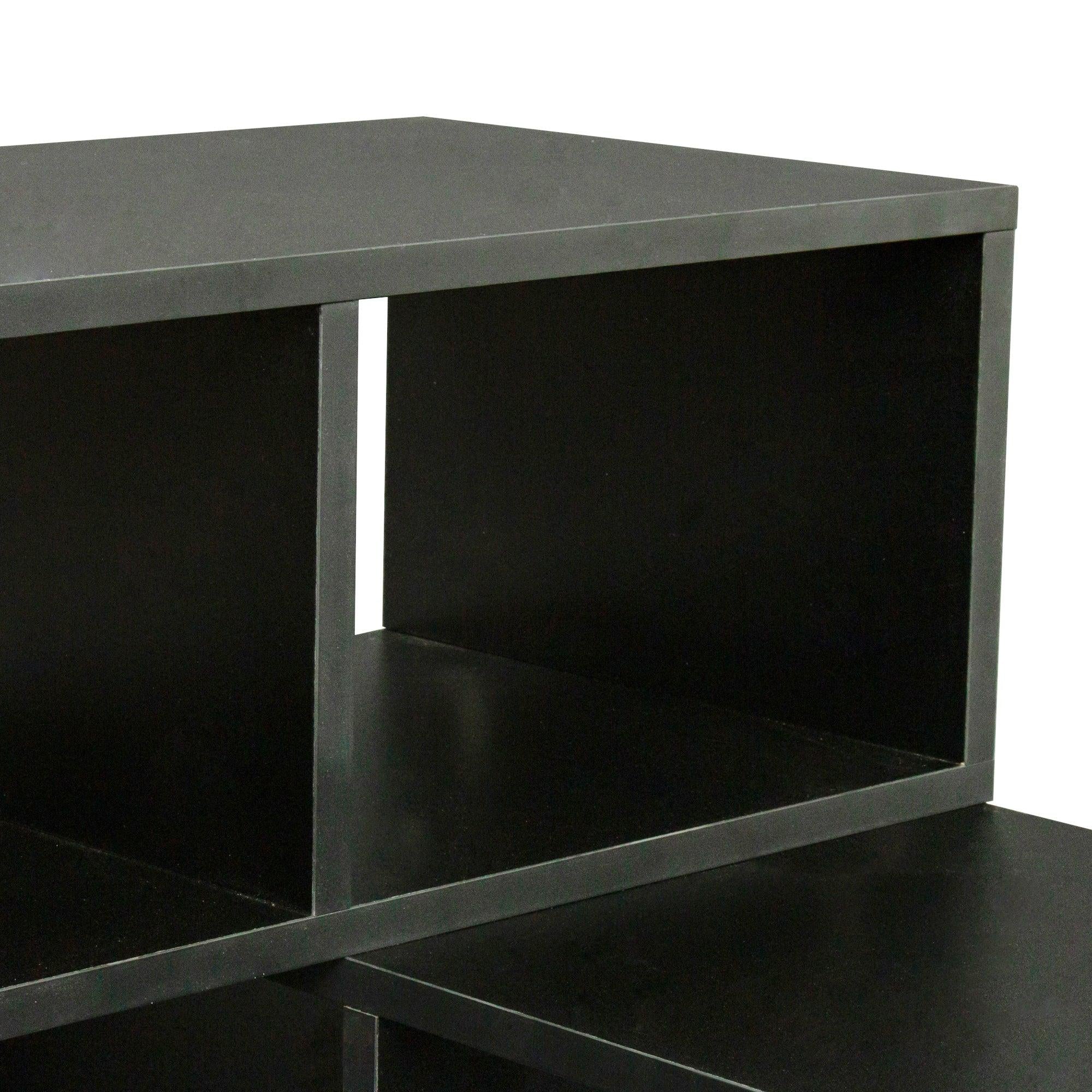 Double L-Shaped TV Stand，Display Shelf ，Bookcase for Home Furniture,Black