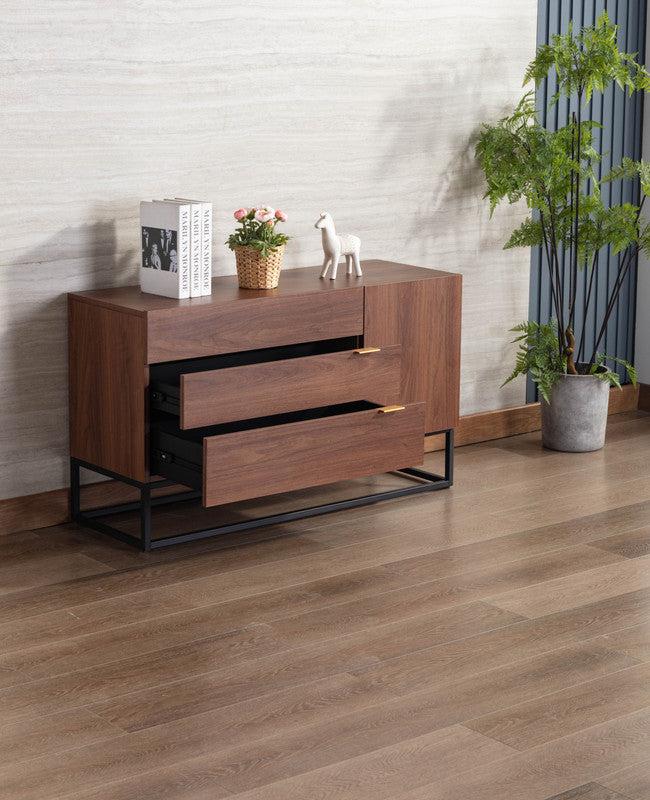 Roscoe Walnut Brown Wood TV Stand Console Table