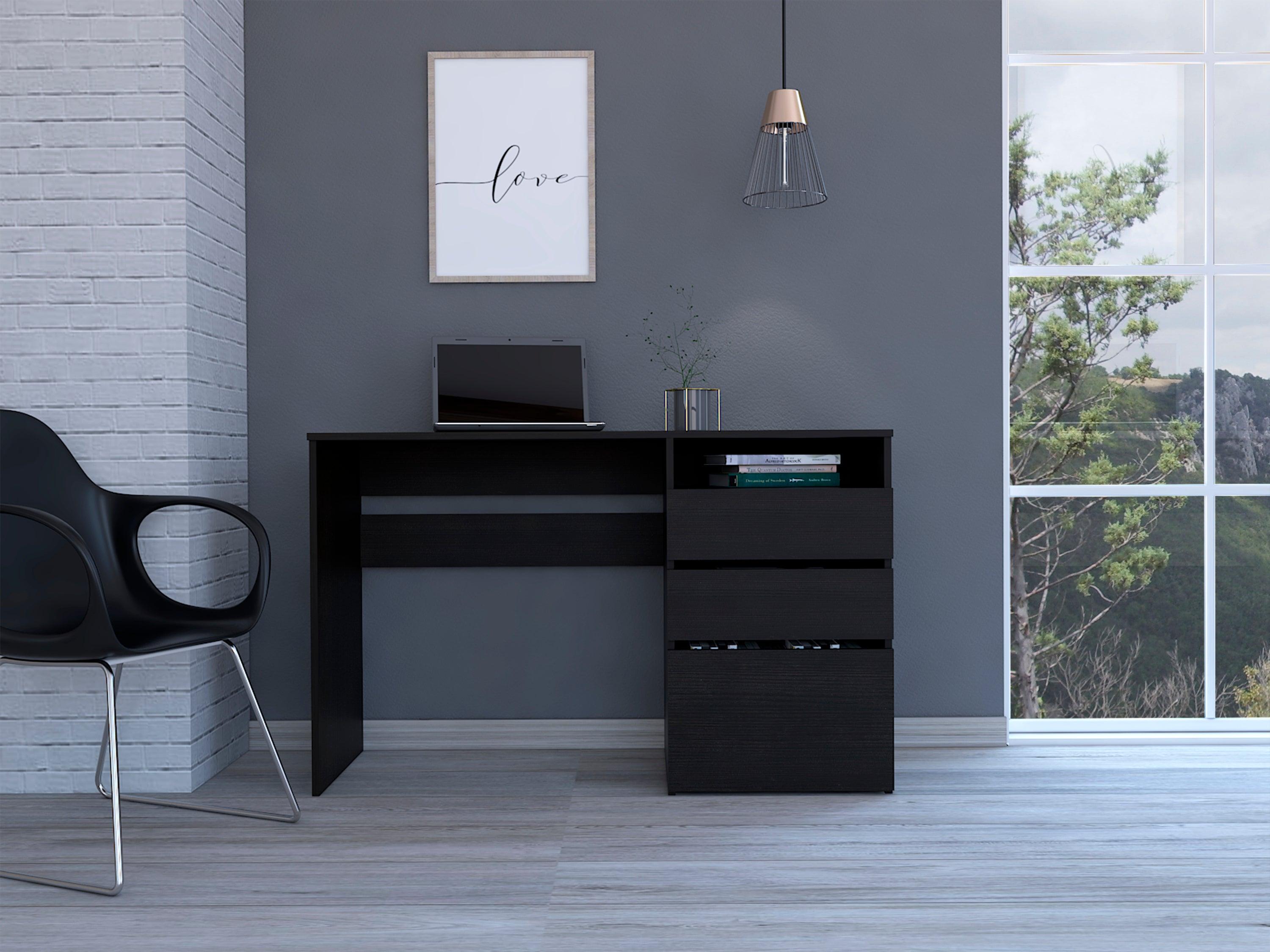 Waterbury 3-Drawer 1-Shelf Computer Desk Black Wengue image