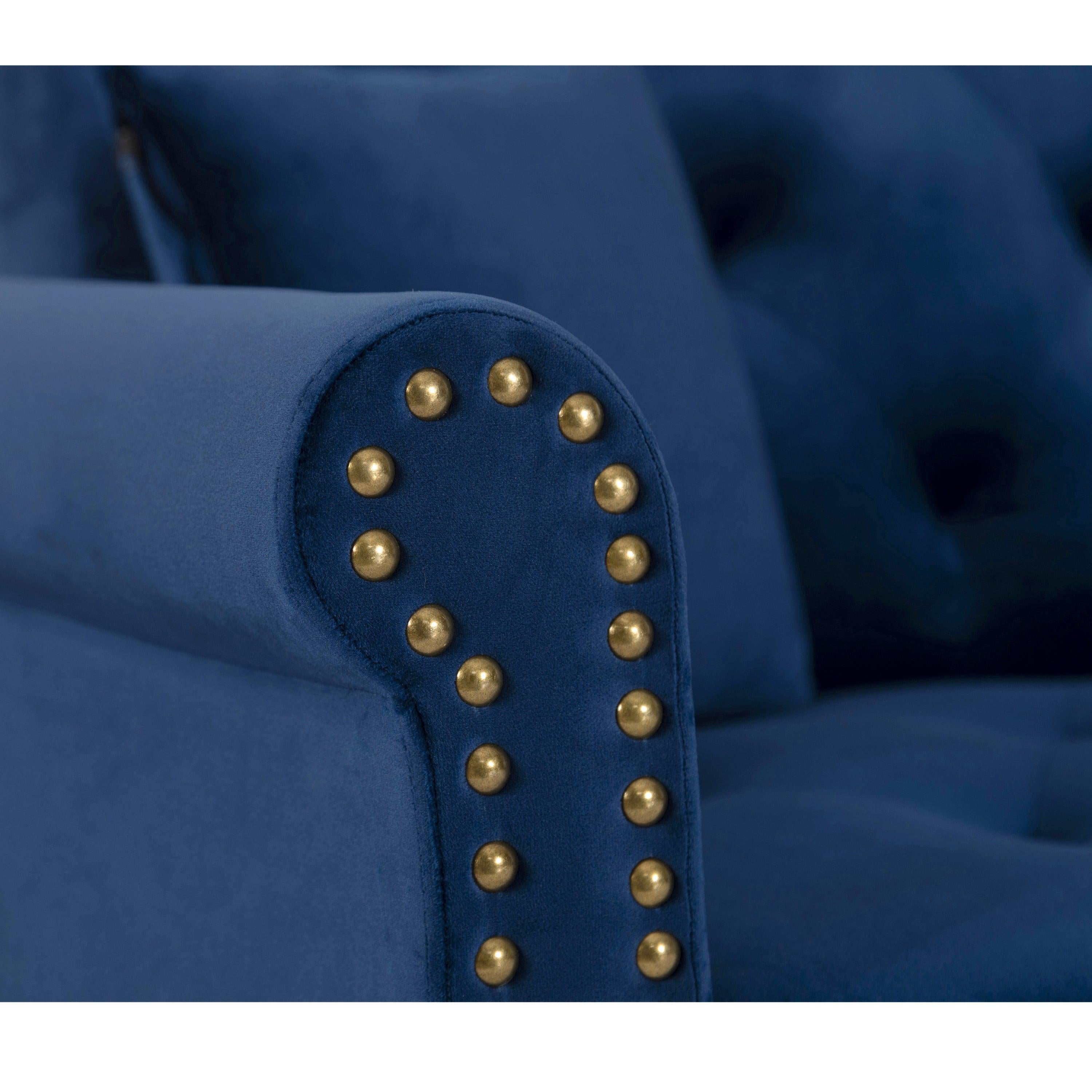 Convertible Sofa bed sleeper Navy Blue velvet （W223S00007、W223S00144、W223S00459、W223S00871、W223S00709、W223S00436、W223S01591、W223S00429。Size difference, See Details in page.）