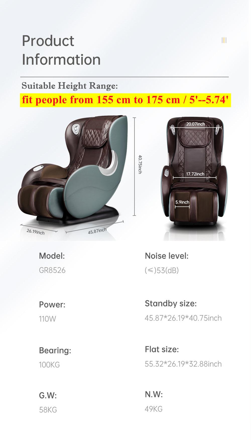 Massage Chairs SL Track Full Body and Recliner, Shiatsu Recliner, Massage Chair with Bluetooth Speaker-Green