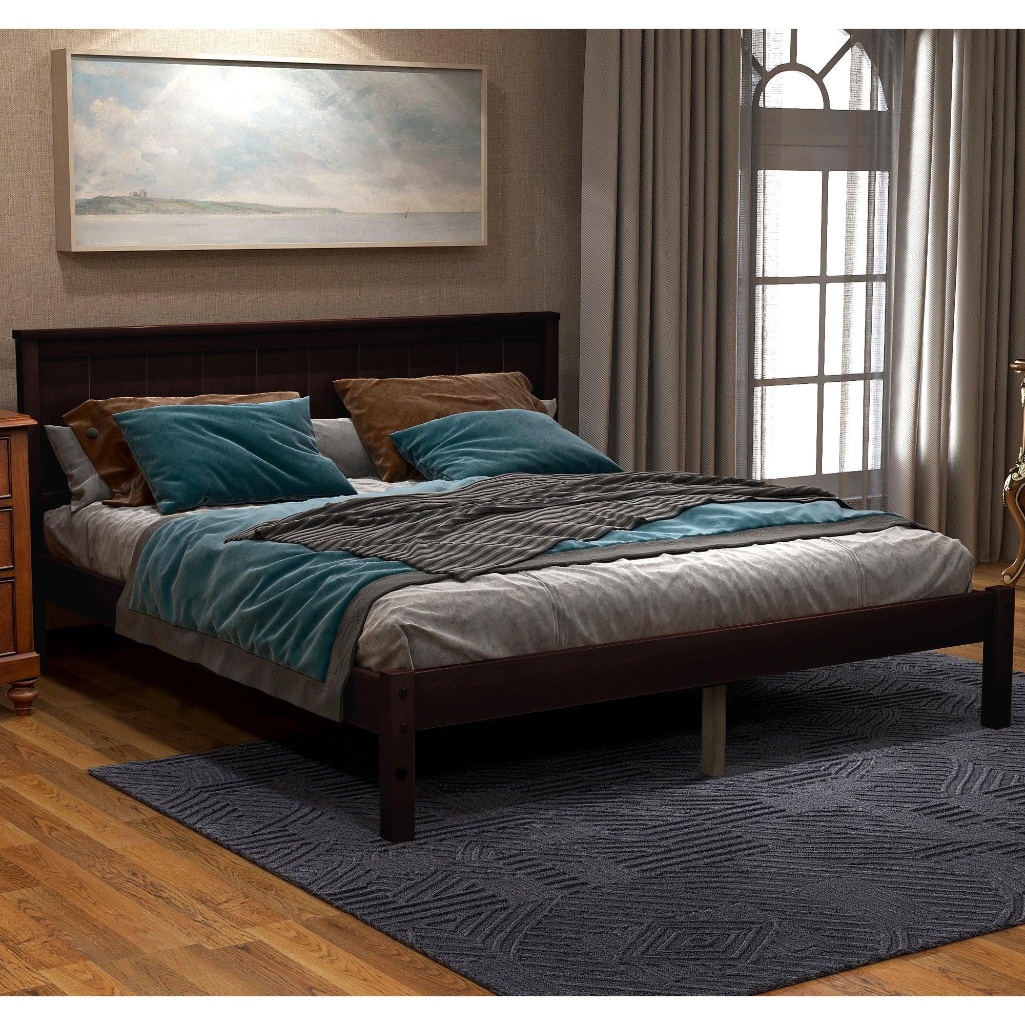 Platform Bed Frame with Headboard , Wood Slat Support , No Box Spring Needed ,Full,Espresso image