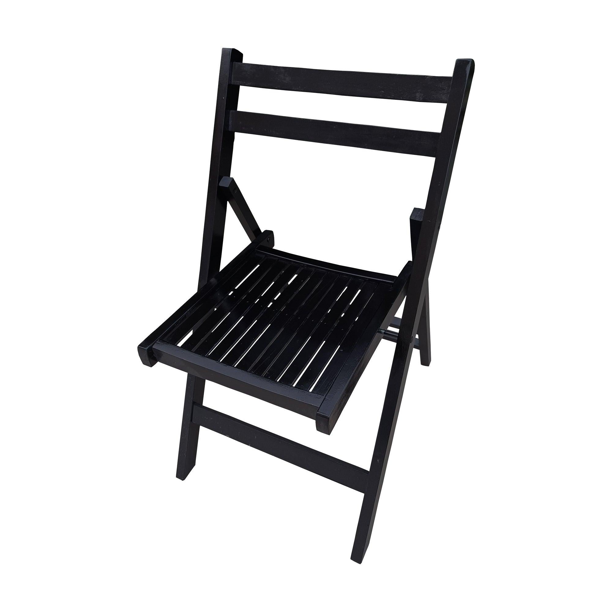 Furniture Slatted Wood Folding Special Event Chair - black, Set of 4 ，FOLDING CHAIR, FOLDABLE STYLE