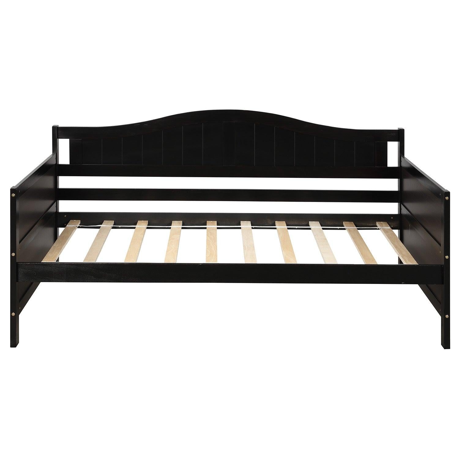 Twin Wooden Daybed with 2 drawers, Sofa Bed for Bedroom Living Room,No Box Spring Needed,Espresso