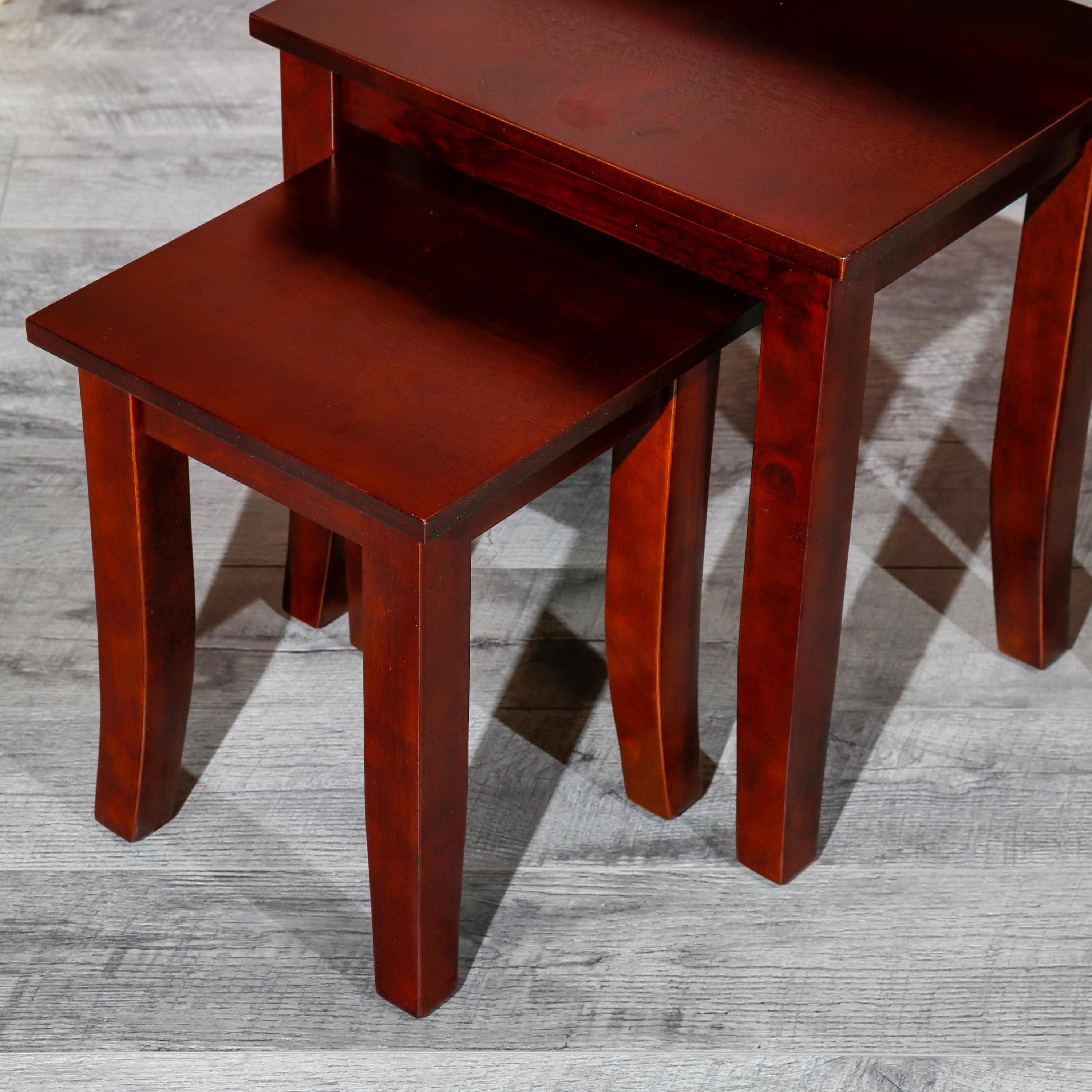 3-Piece Nesting Table Set, Cherry